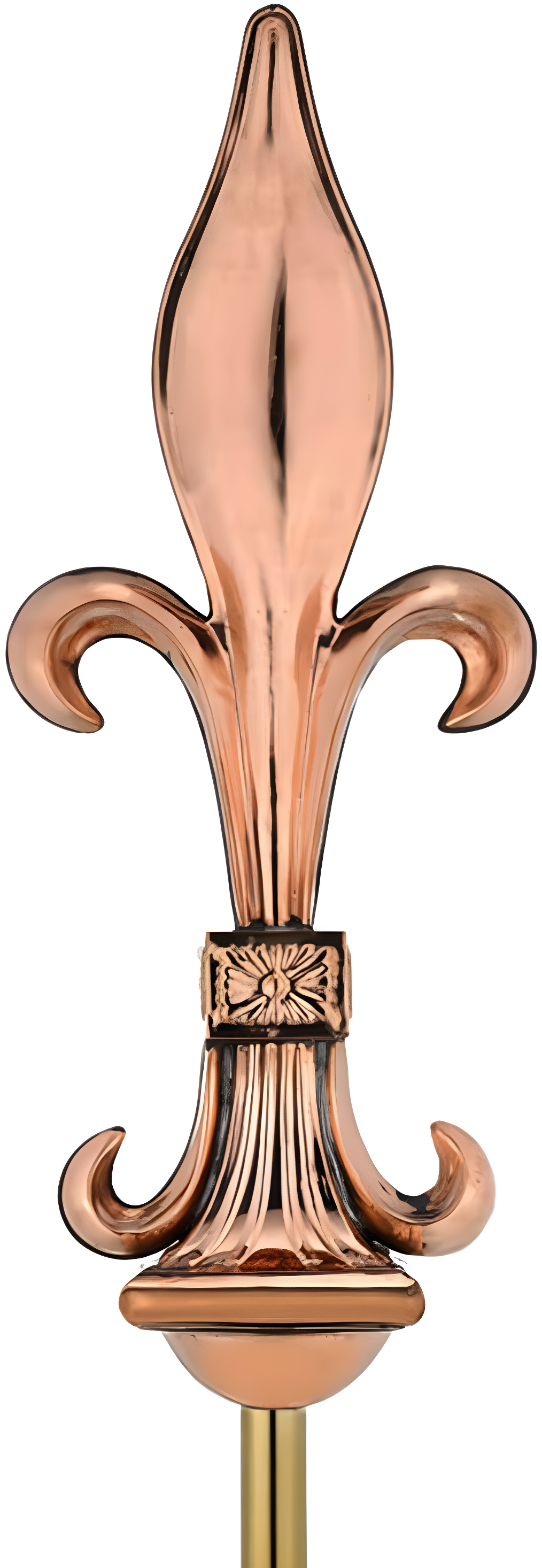 Polished Copper Fleur-De-Lis Decorative Finial