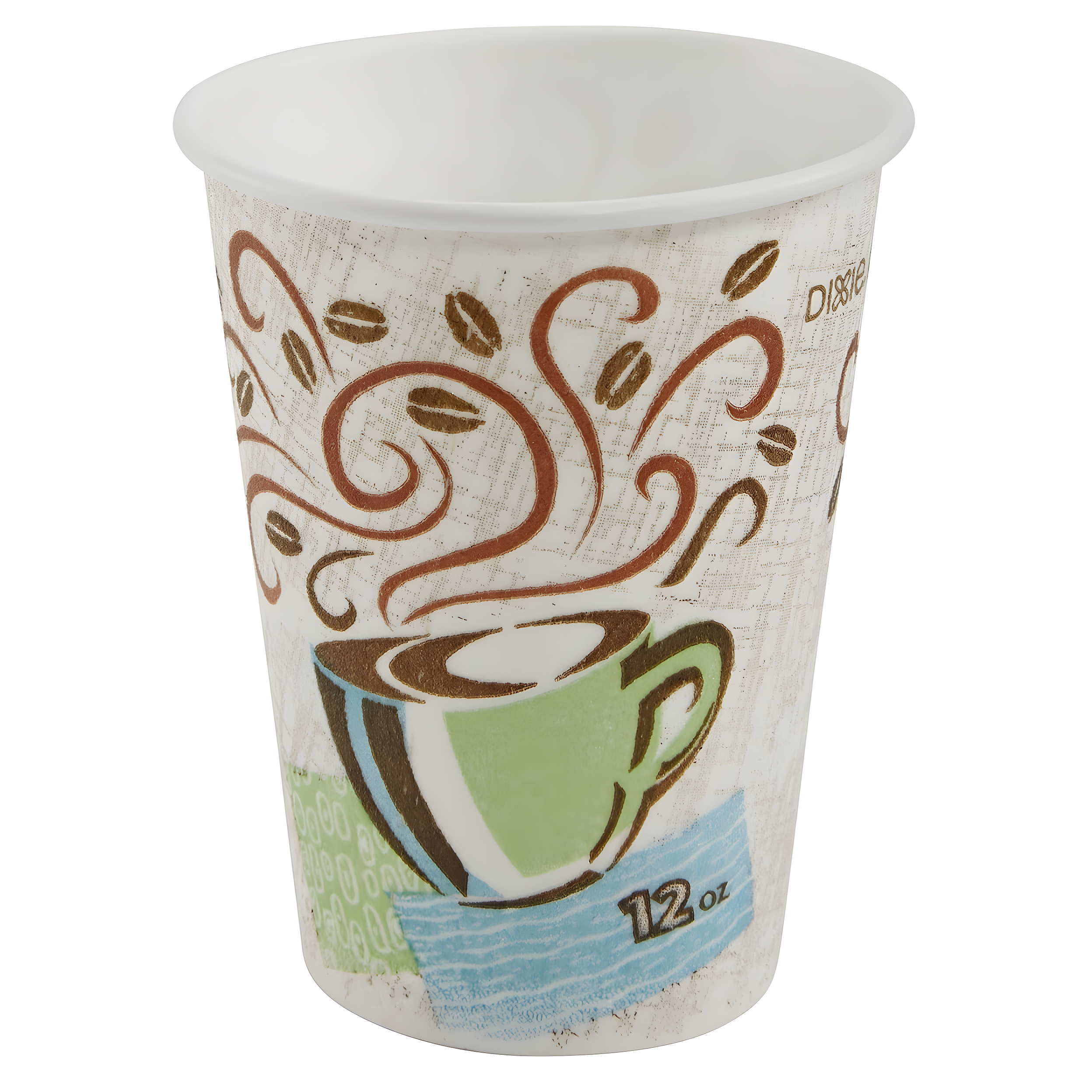 Insulated Recyclable Paper Hot Beverage Cups, 12 oz, Multicolor