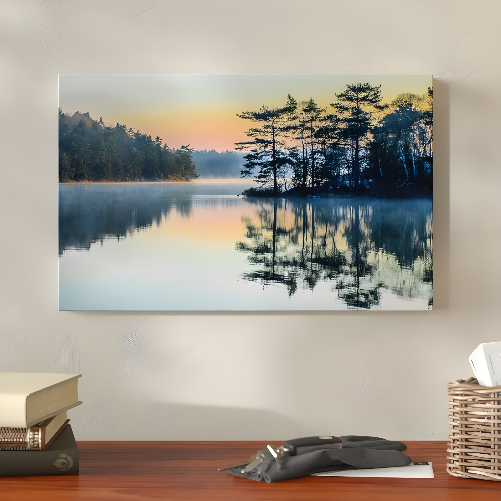 Before People Wake 16x24 Framed Landscape Canvas Print