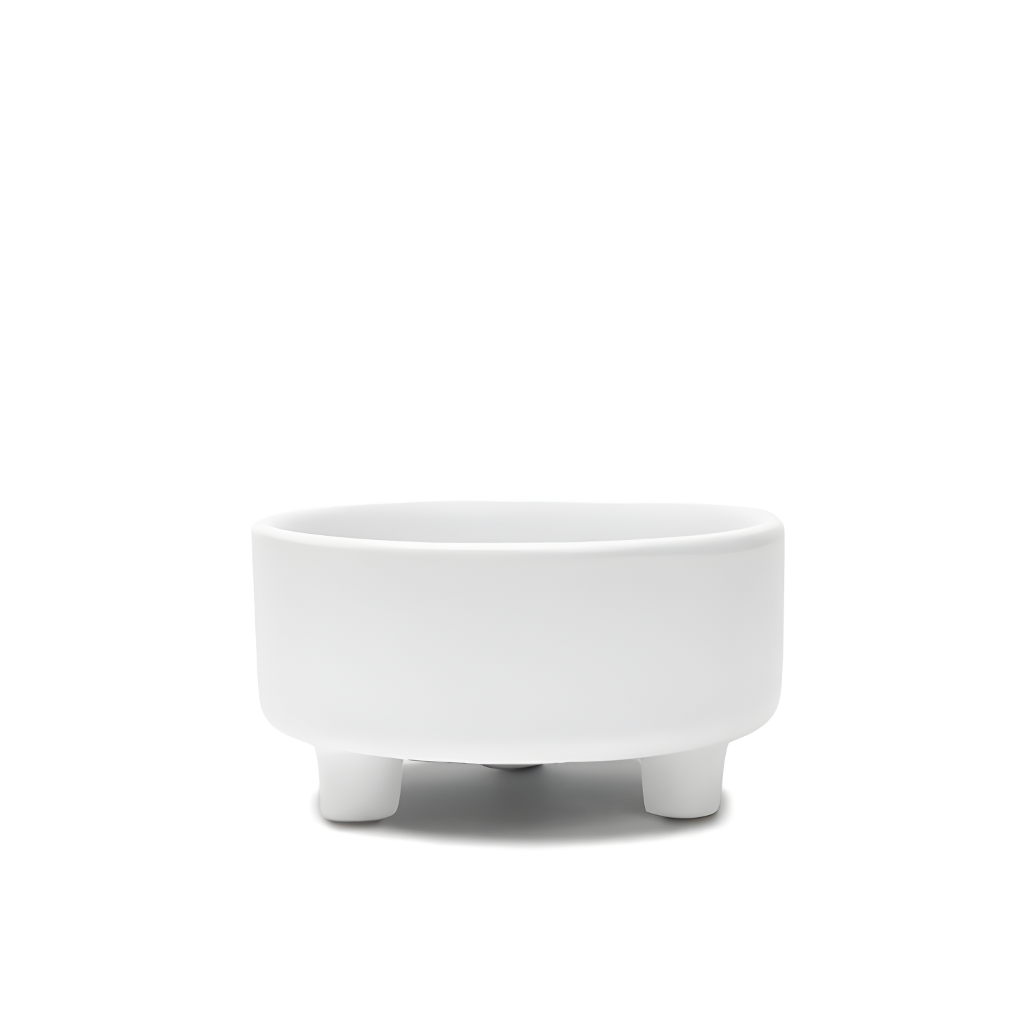 Medium White Ceramic Elevated Dog Bowl