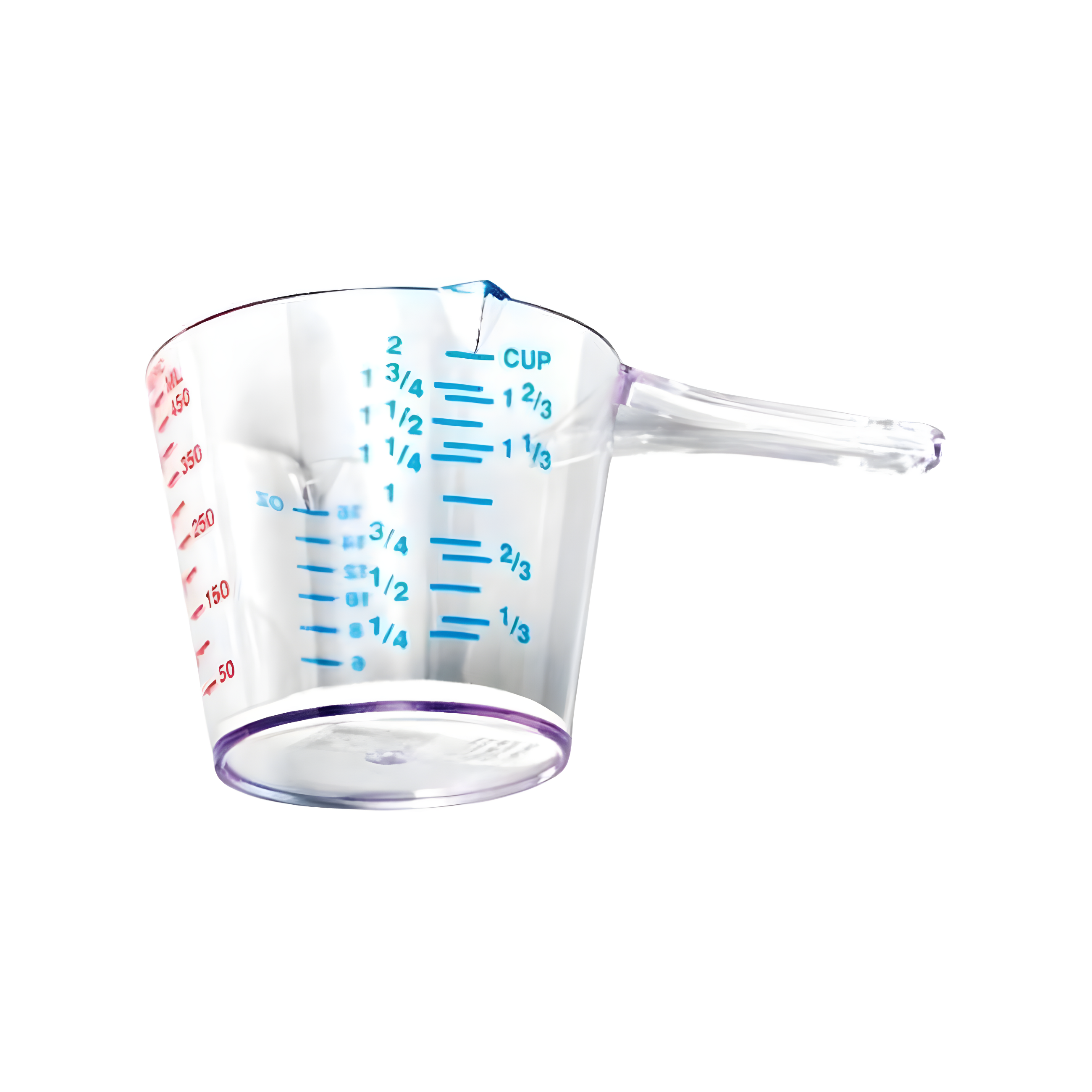 Clear Plastic 2-Cup Measuring Cup with Handle