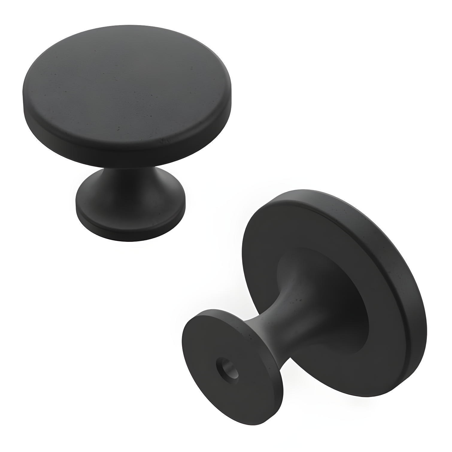 Black Iron Mushroom Cabinet Knob with Mounting Hardware