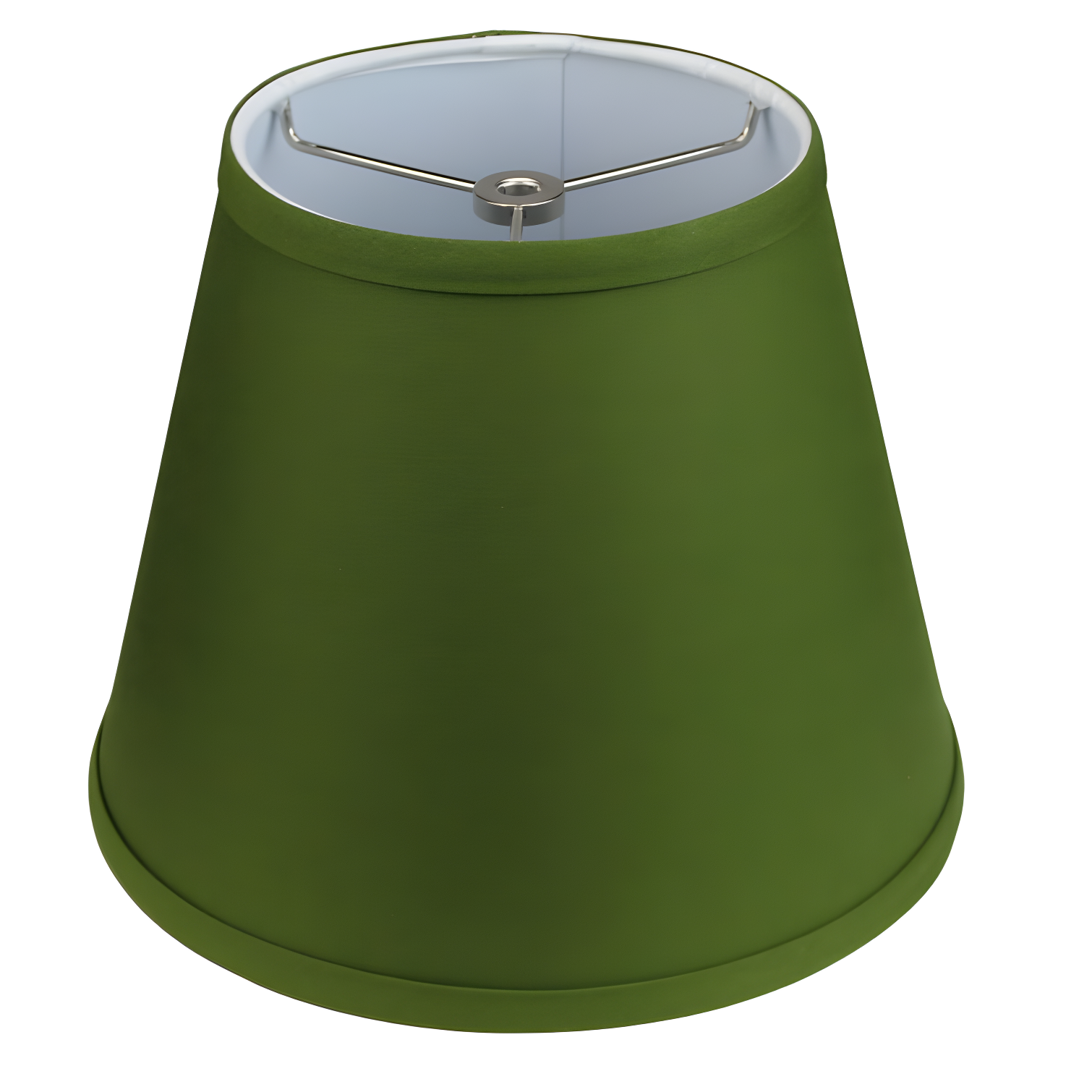 Avocado Green Linen Empire Lamp Shade with Spider Attachment