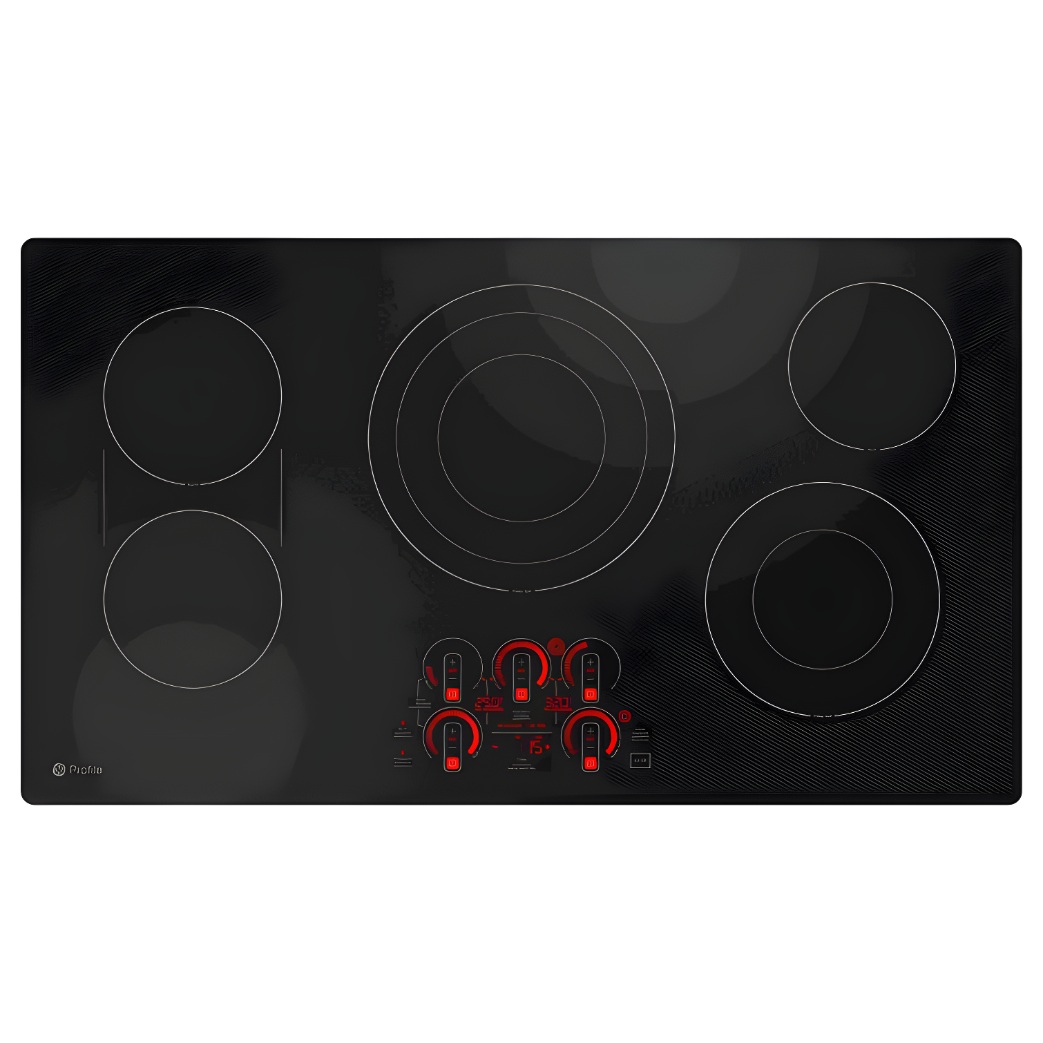 36" Black Ceramic Glass 5-Burner Induction Cooktop with Touch Control