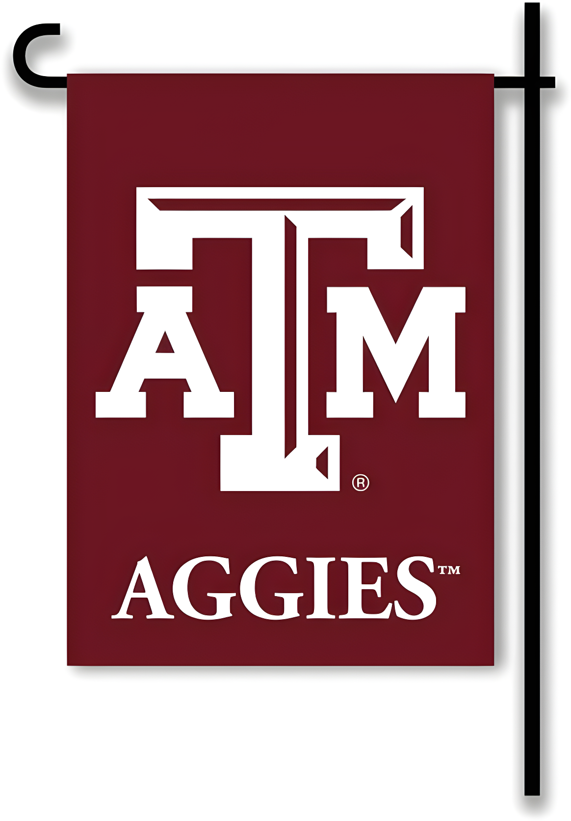 Texas A&M Aggies Maroon Polyester Garden Flag with Pole