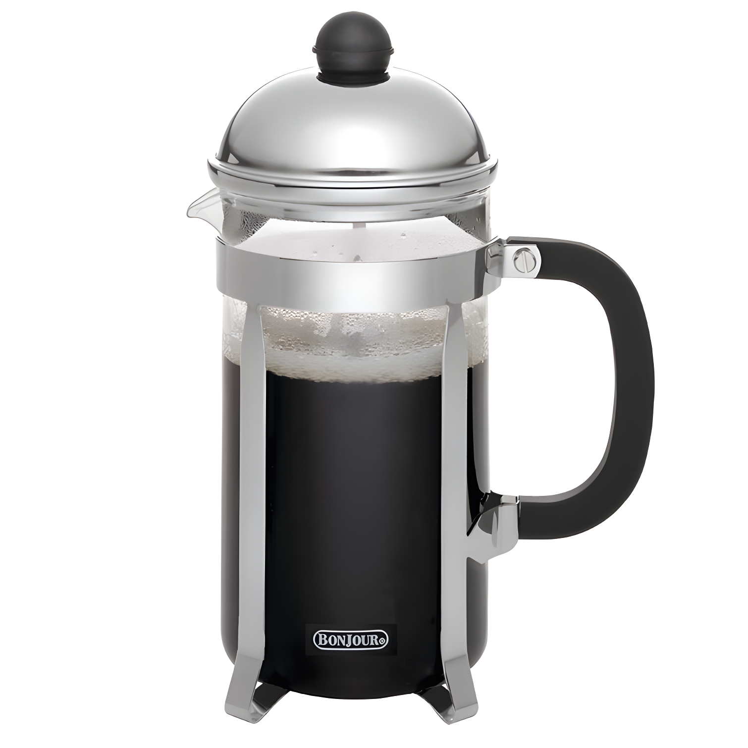 Polished Stainless Steel and Glass 8-Cup French Press