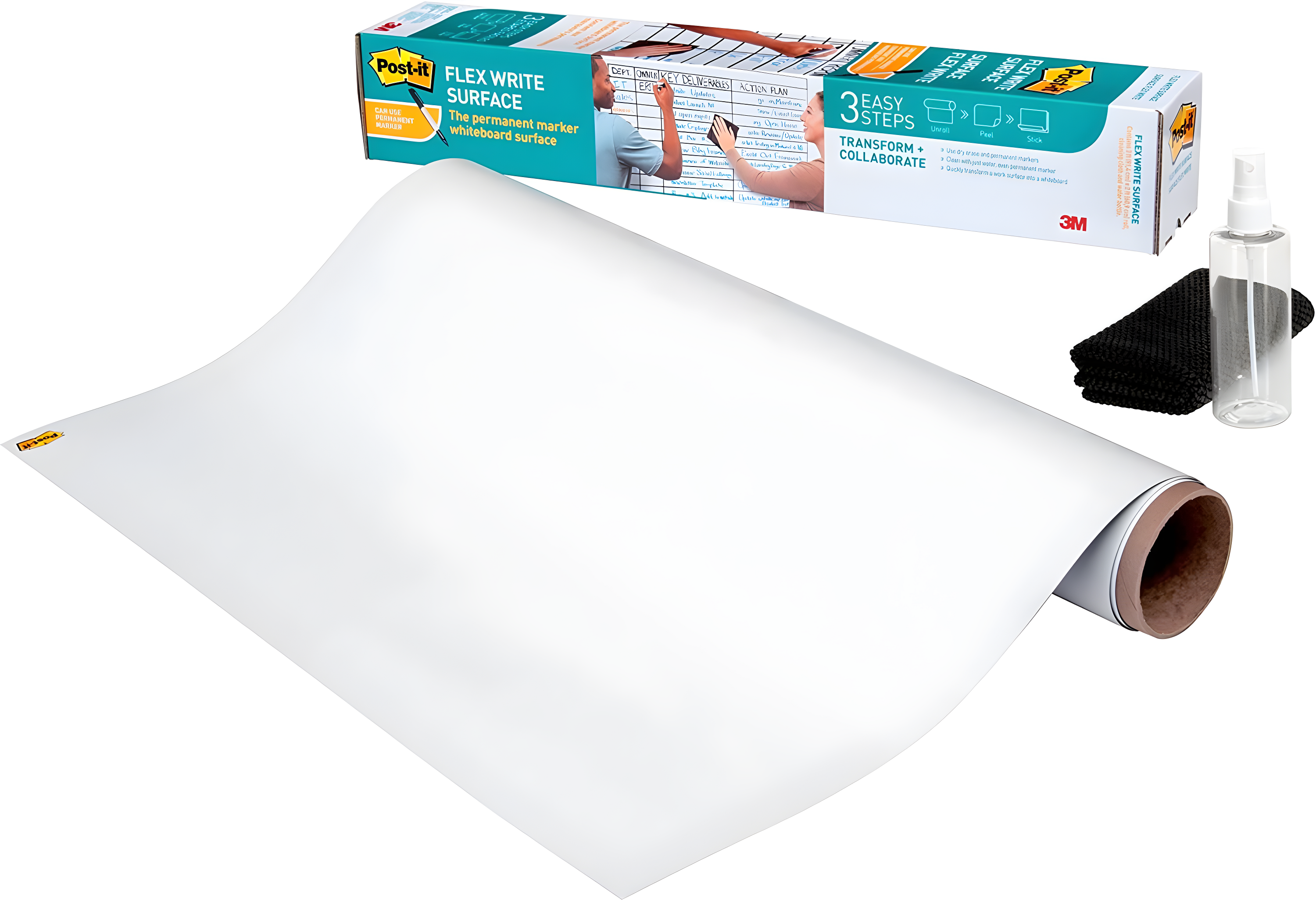 Glossy White 36" x 24" Dry Erase Self-Adhesive Surface