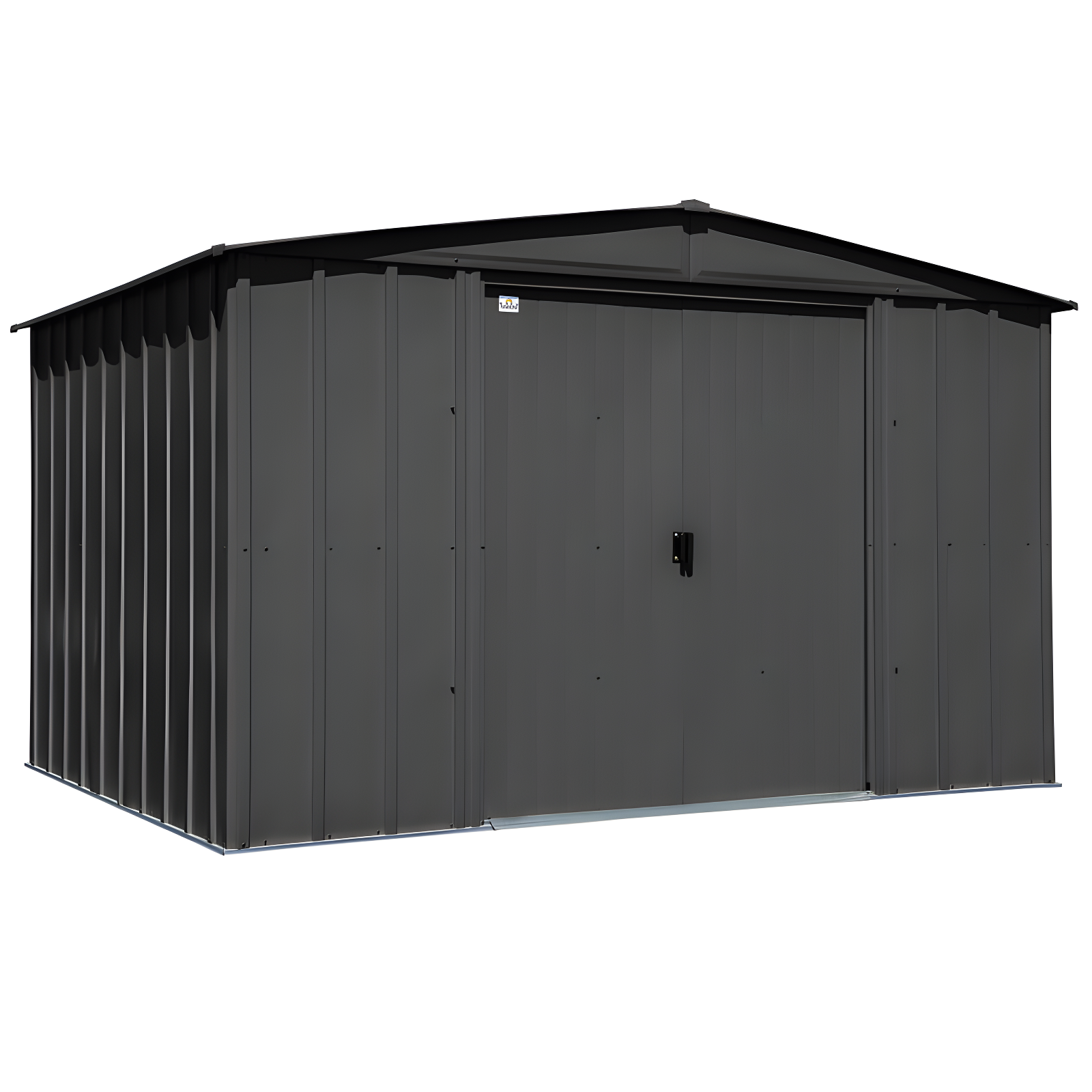 Charcoal 8' x 10' Galvanized Steel Peak Roof Storage Shed