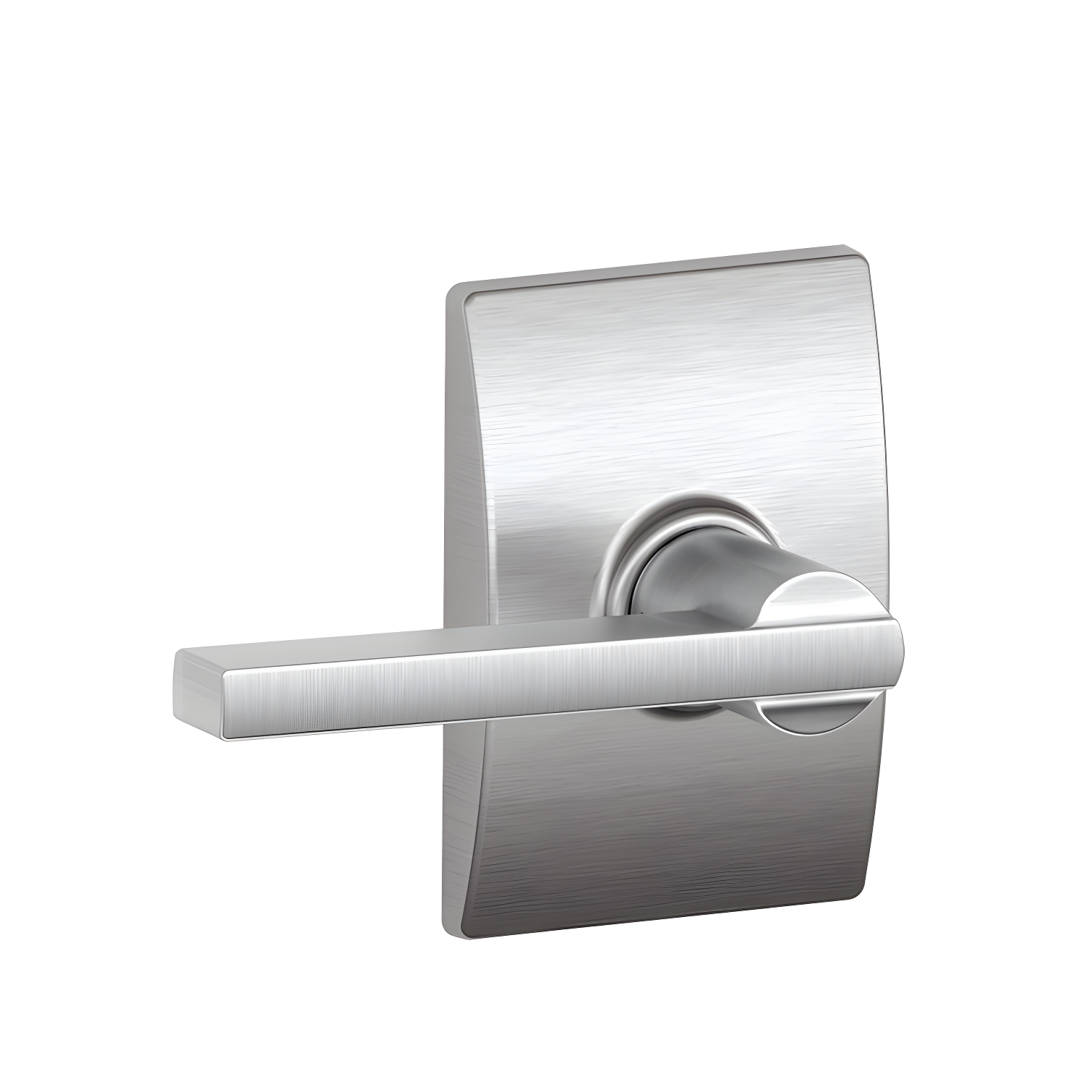 Satin Chrome Passage Door Lever with Brass Handle