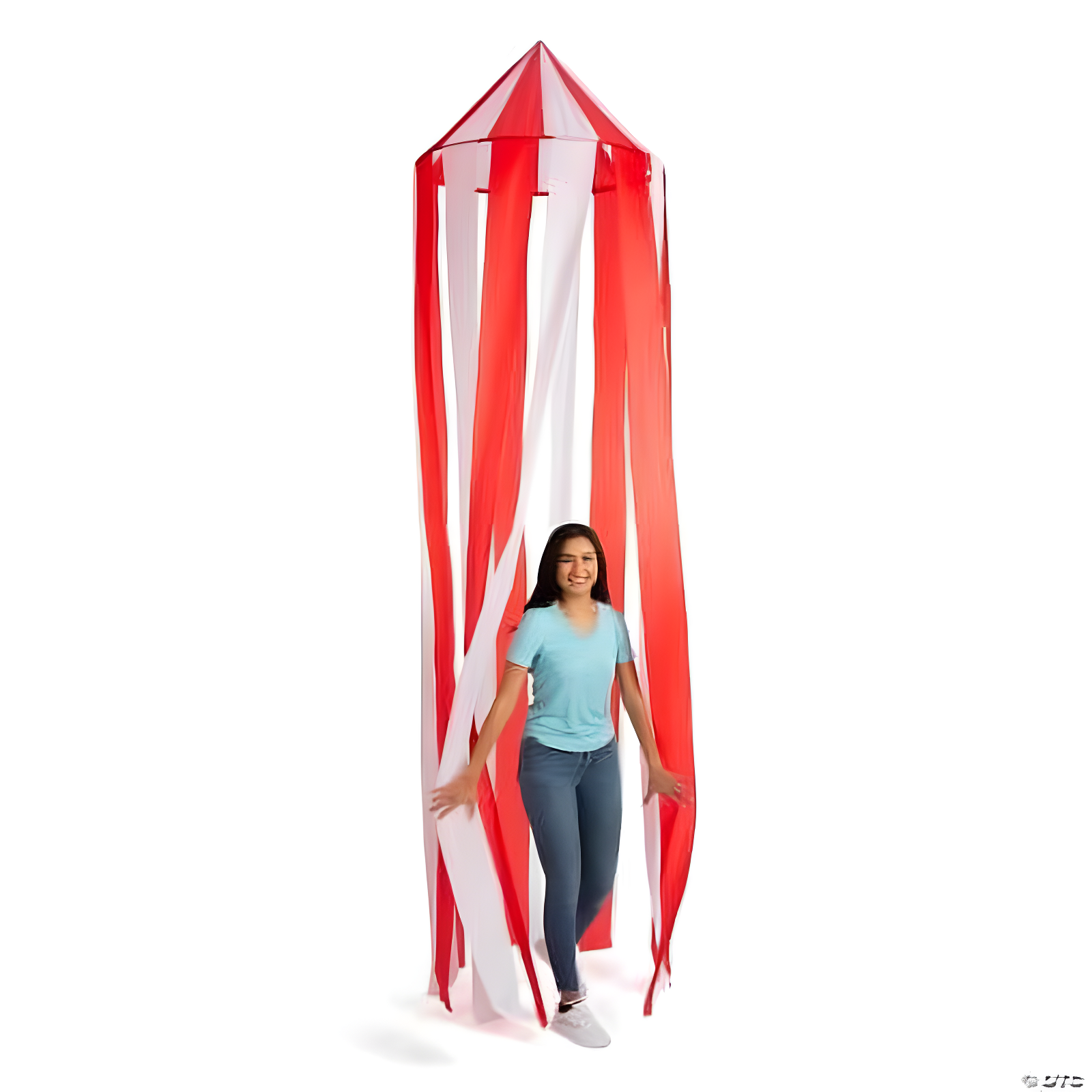 Red and White Carnival Tent Hanging Decoration, 7 Feet x 6 Feet