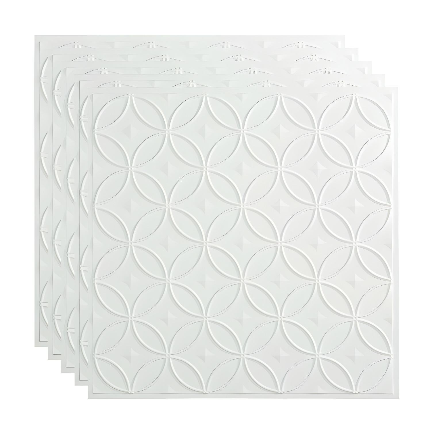 Matte White 24'' Textured PVC Ceiling Tiles