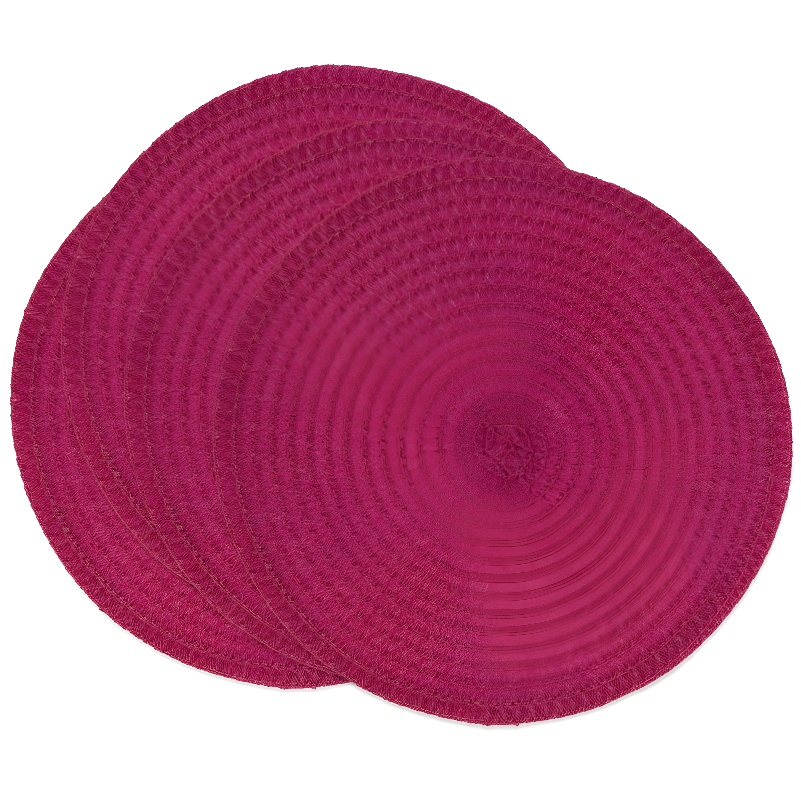 Fuchsia Round Woven Fabric Placemats Set of 4