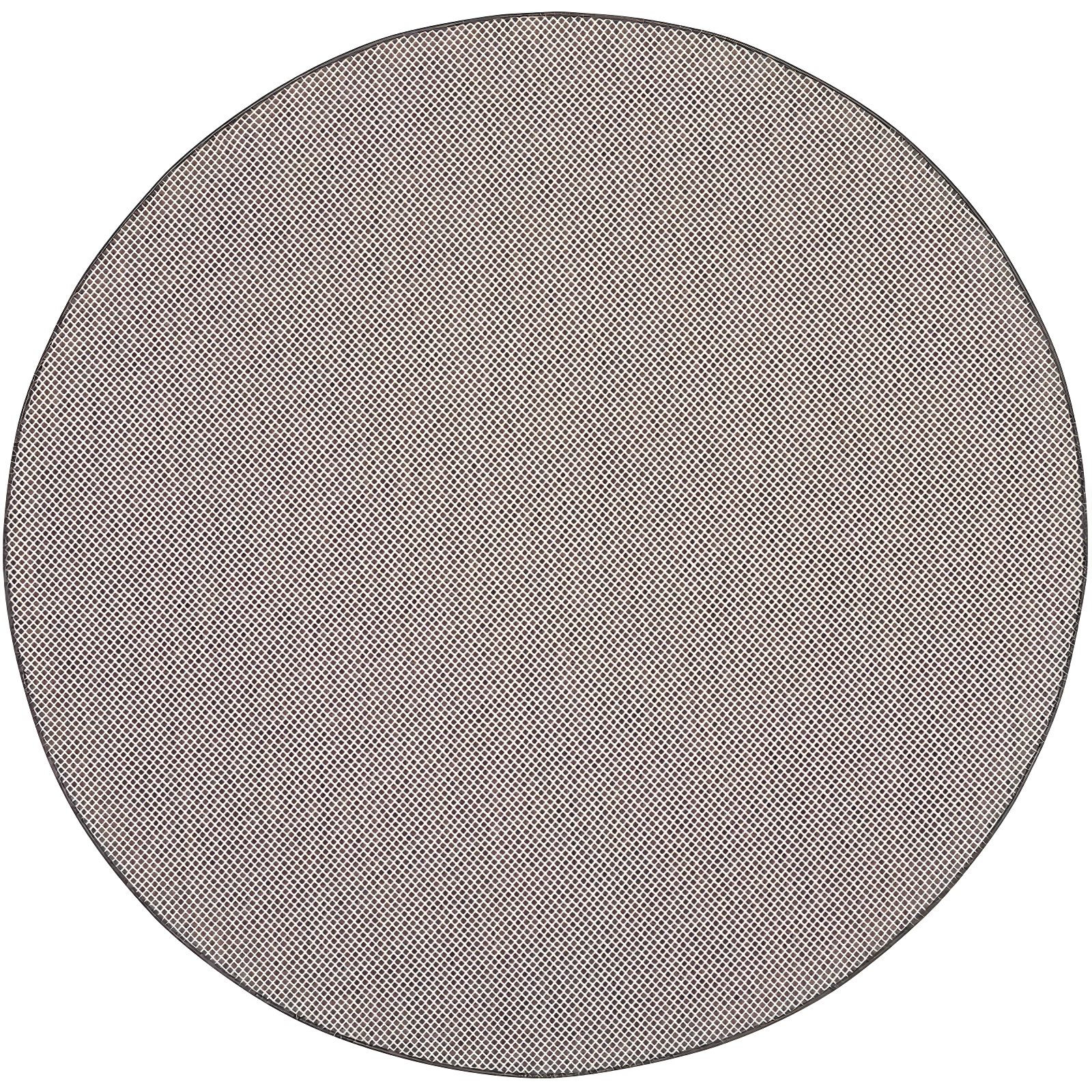 Nourison 6' Round Ivory Charcoal Synthetic Geometric Rug