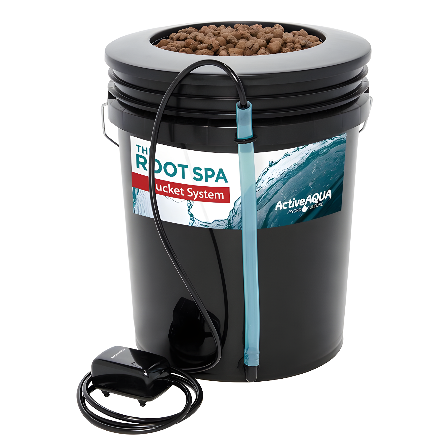 Active Aqua 5 Gallon Black Hydroponic Bucket System