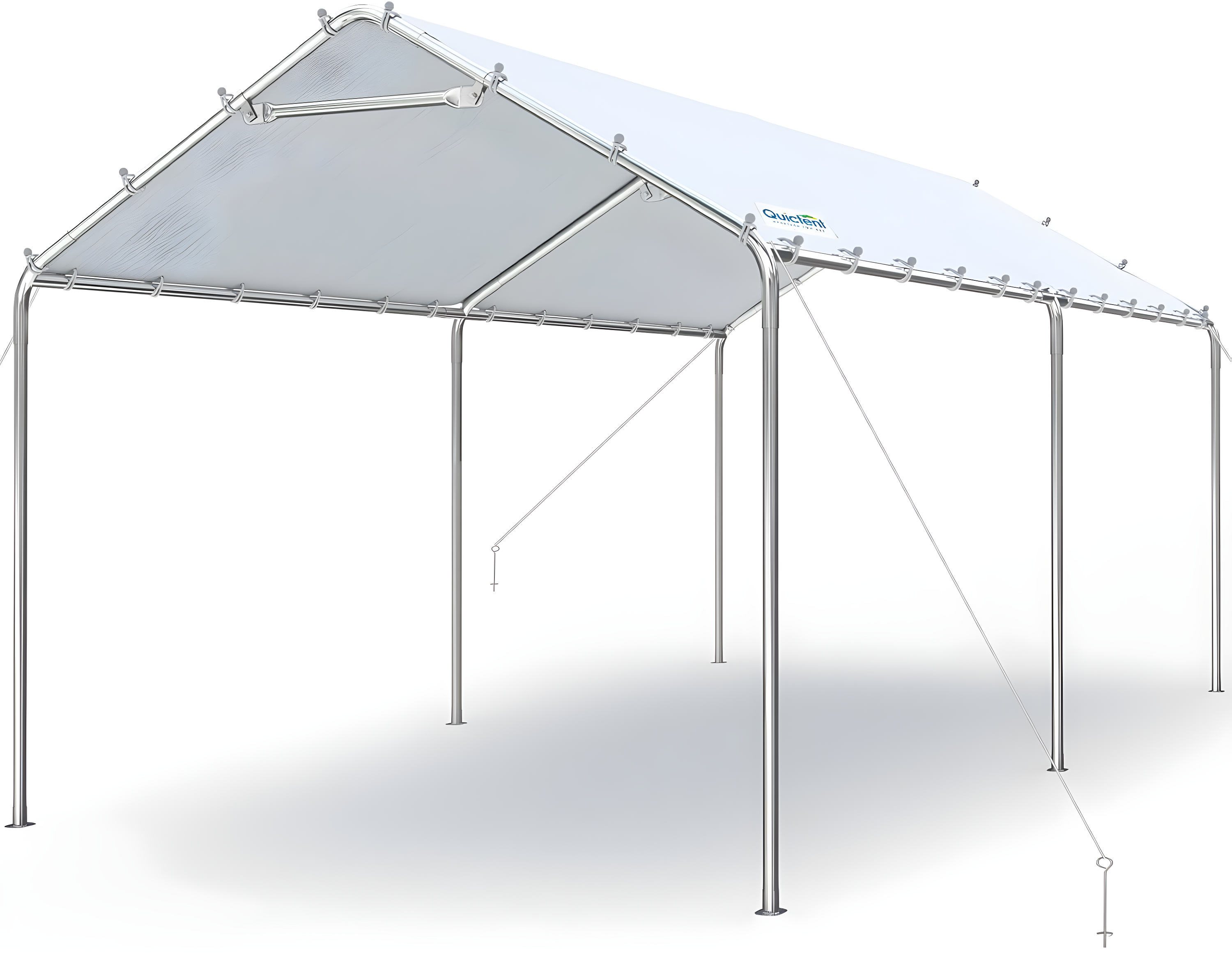 Quictent 10x20 ft White Heavy Duty Metal Carport Canopy