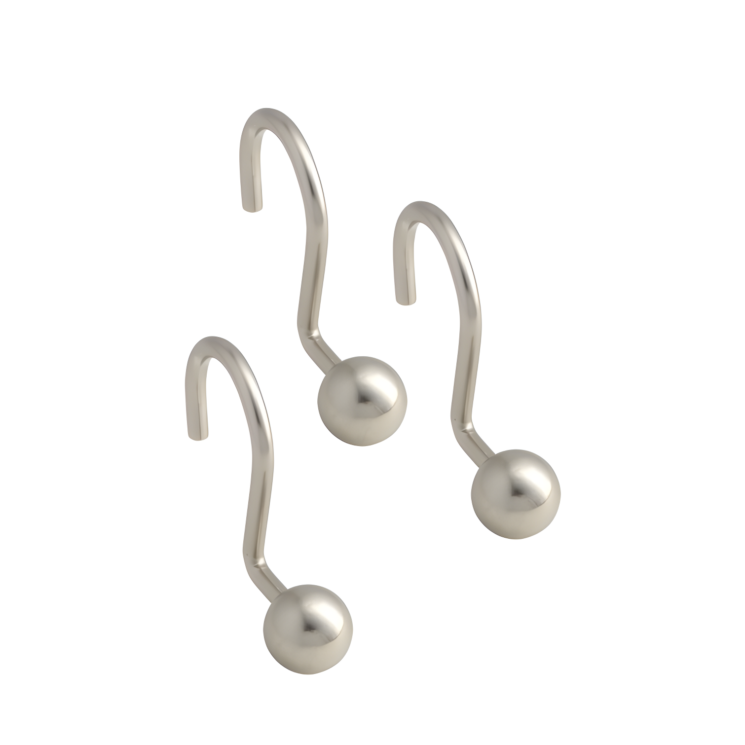 Nickel Ball Metal Shower Curtain Hooks