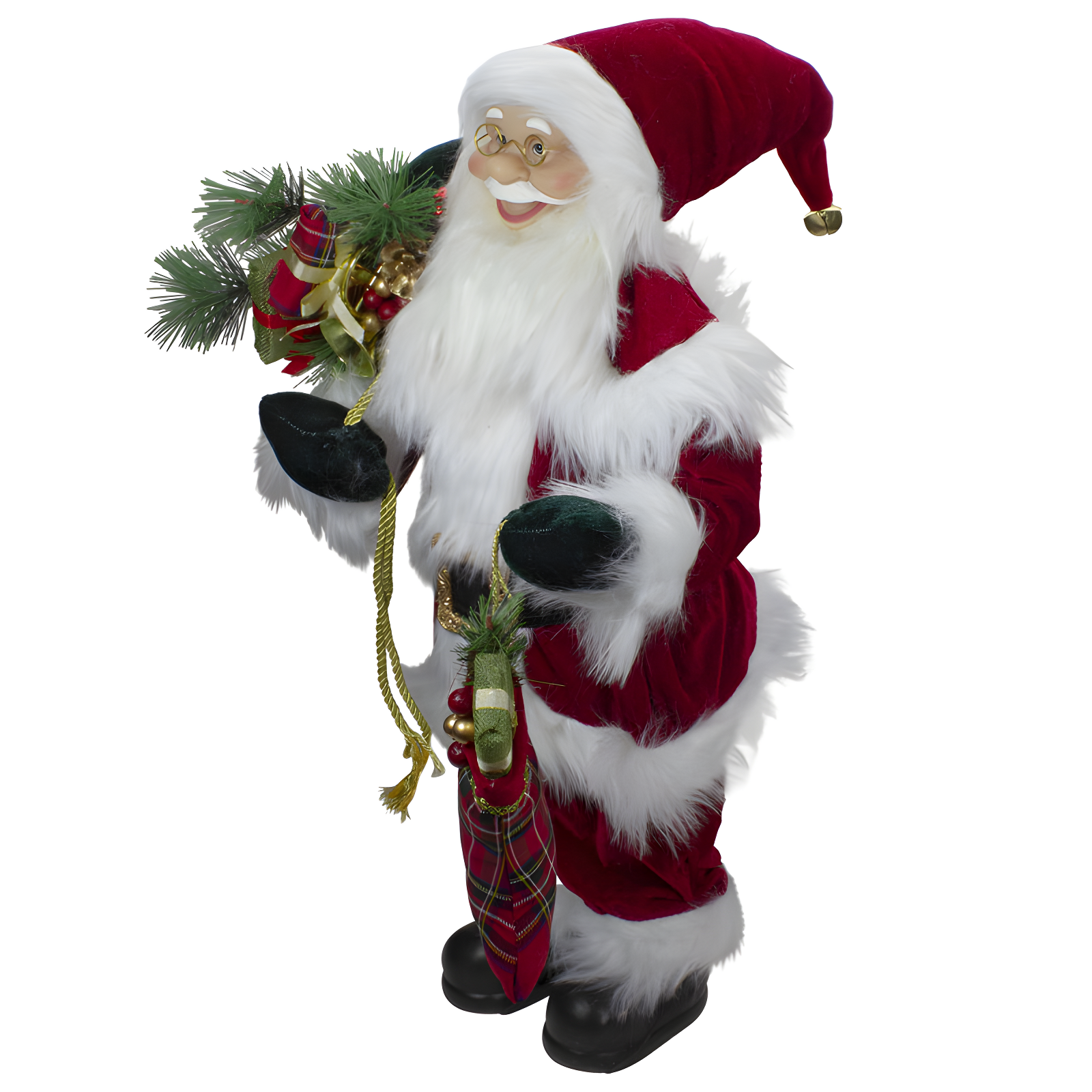 24" Red and White Santa Claus Figurine with Presents