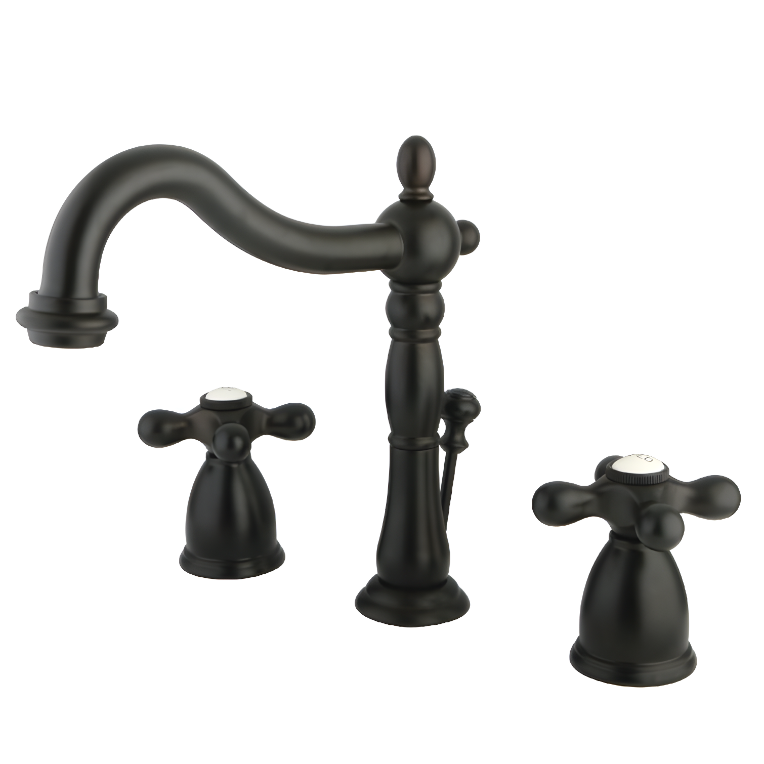 Matte Black Widespread Lavatory Faucet with Cross Handles