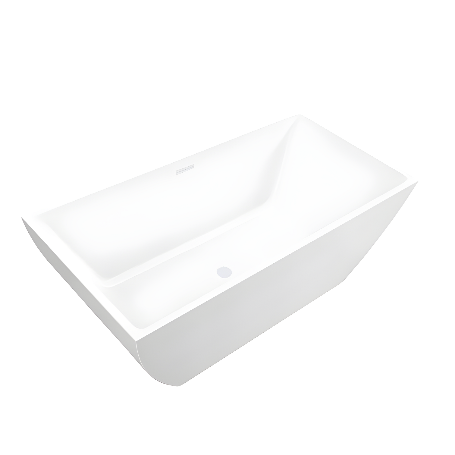 67" Pure White Acrylic Freestanding Soaking Bathtub