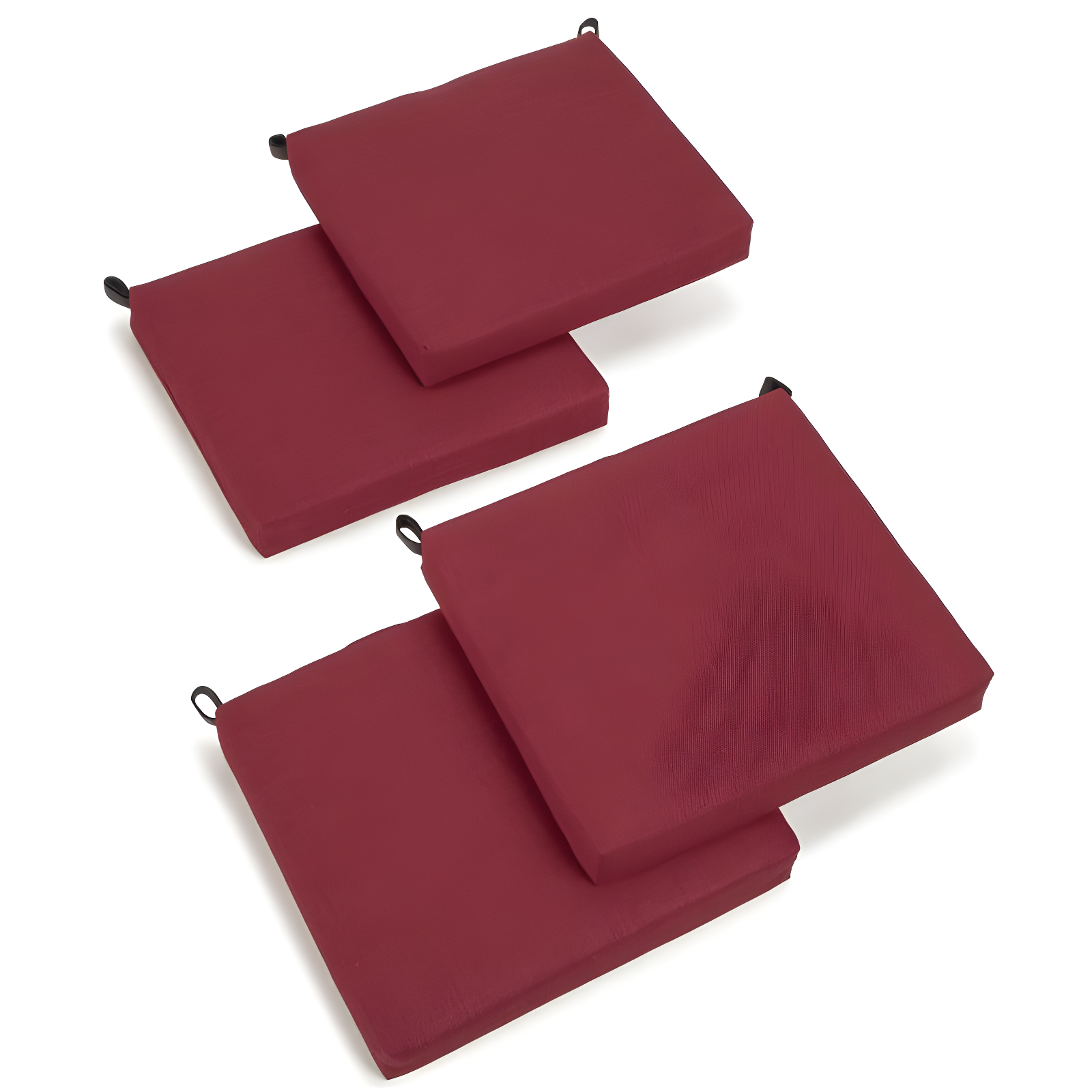 Merlot Red Spun Polyester Outdoor Chair Cushions Set of Four