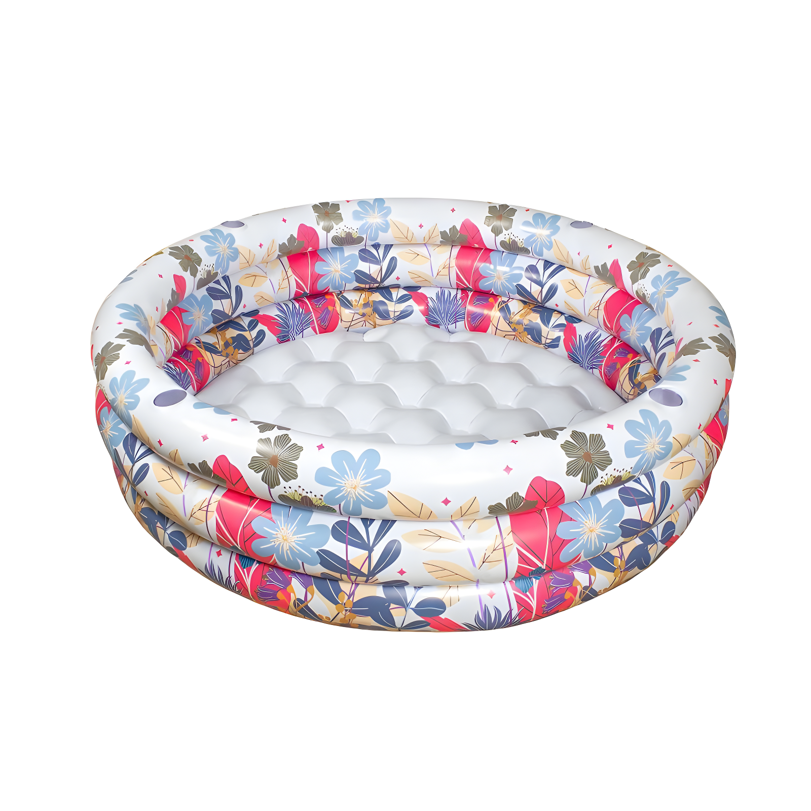 Floral Print Inflatable Round Swimming Pool, 5-Foot