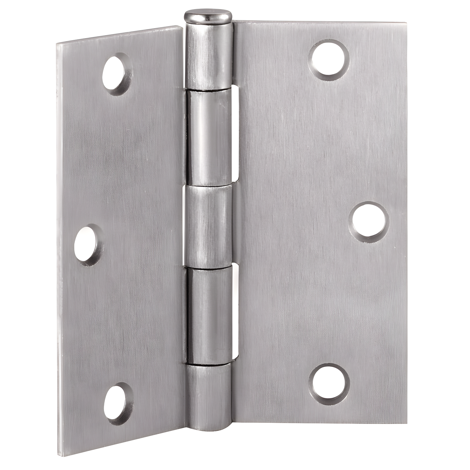 Satin Nickel 3.5" Square Steel Door Hinges Set