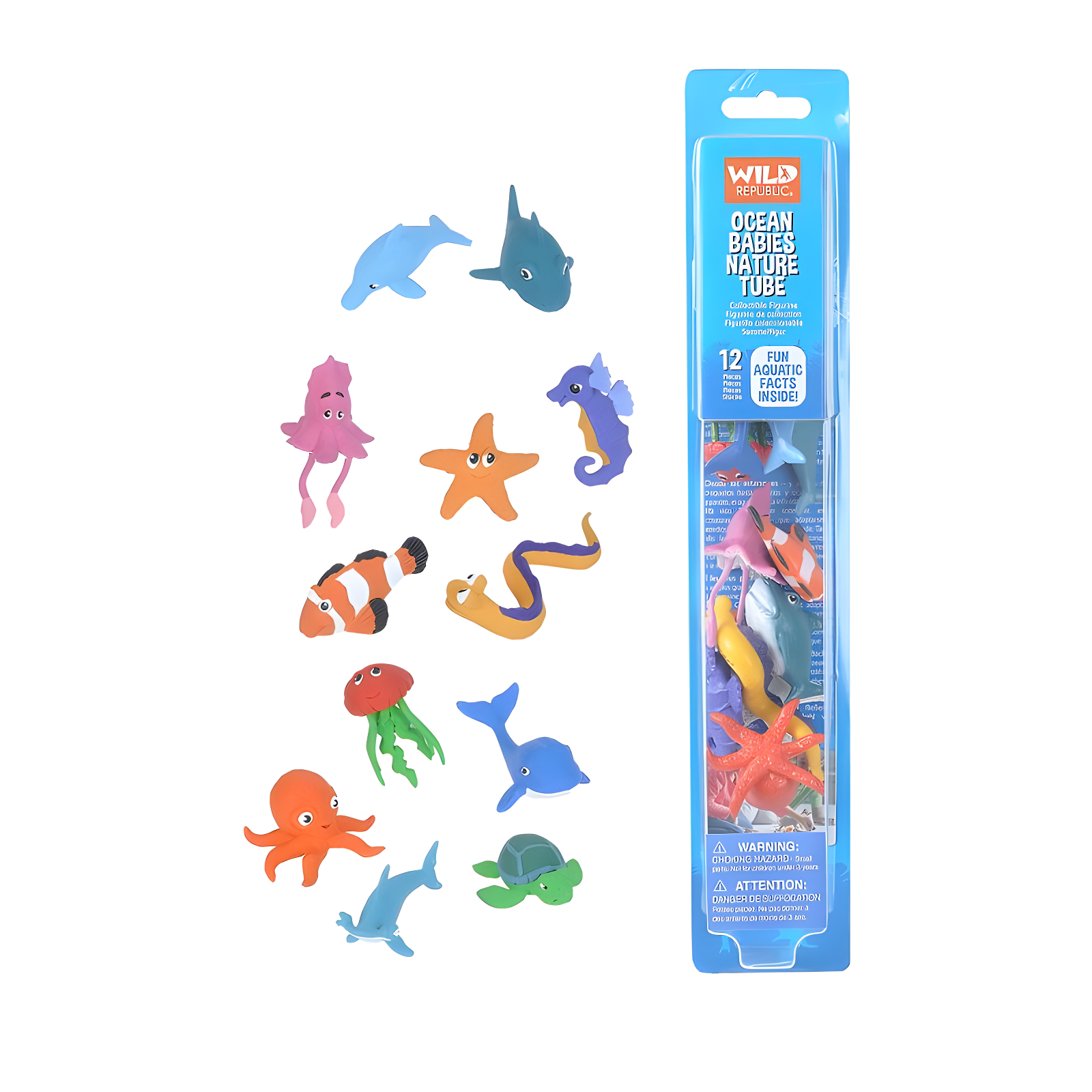 Wild Republic Ocean Babies Figurines Set, 12 Pieces