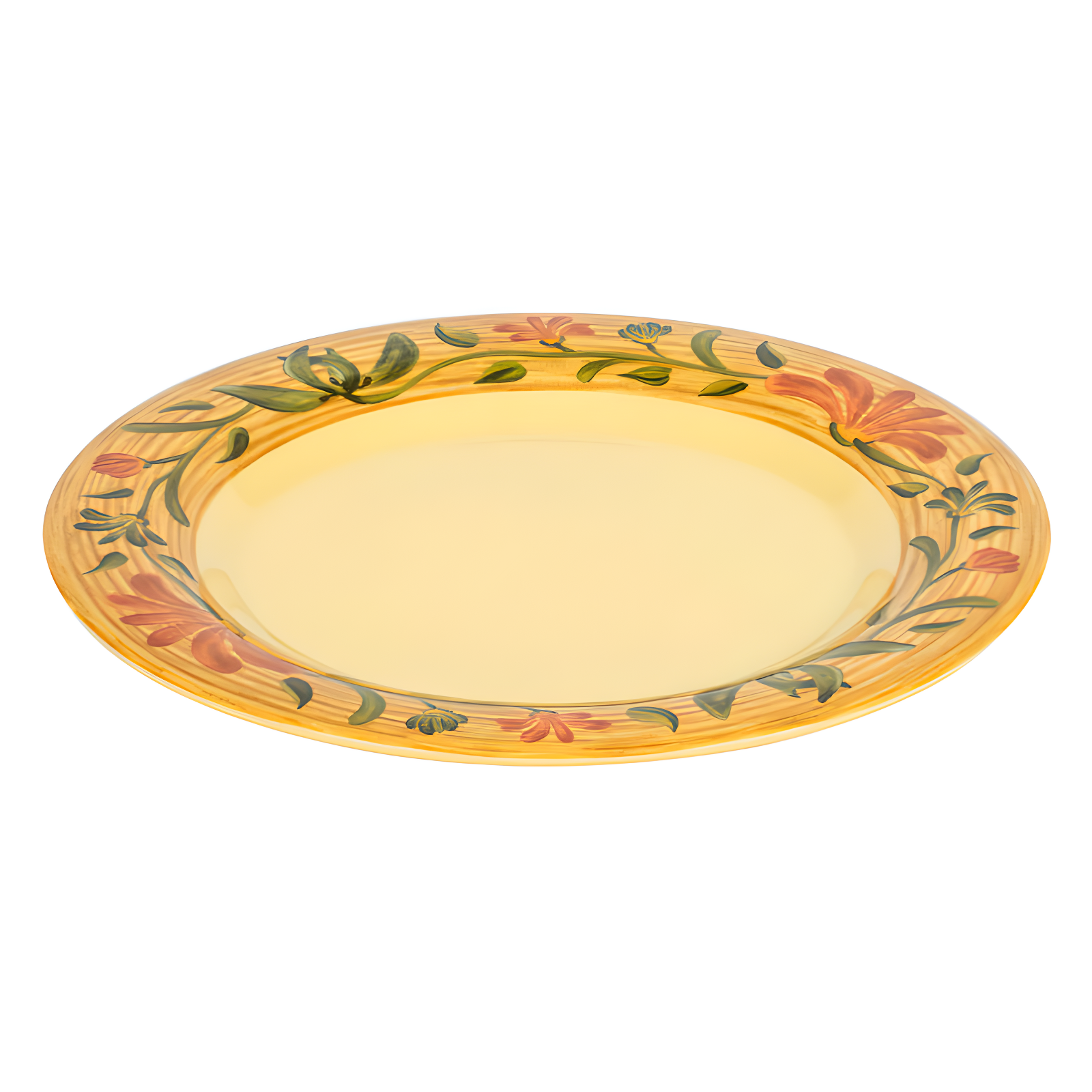 Venetian Floral 6.5'' Yellow Melamine Appetizer Plates, Set of 12