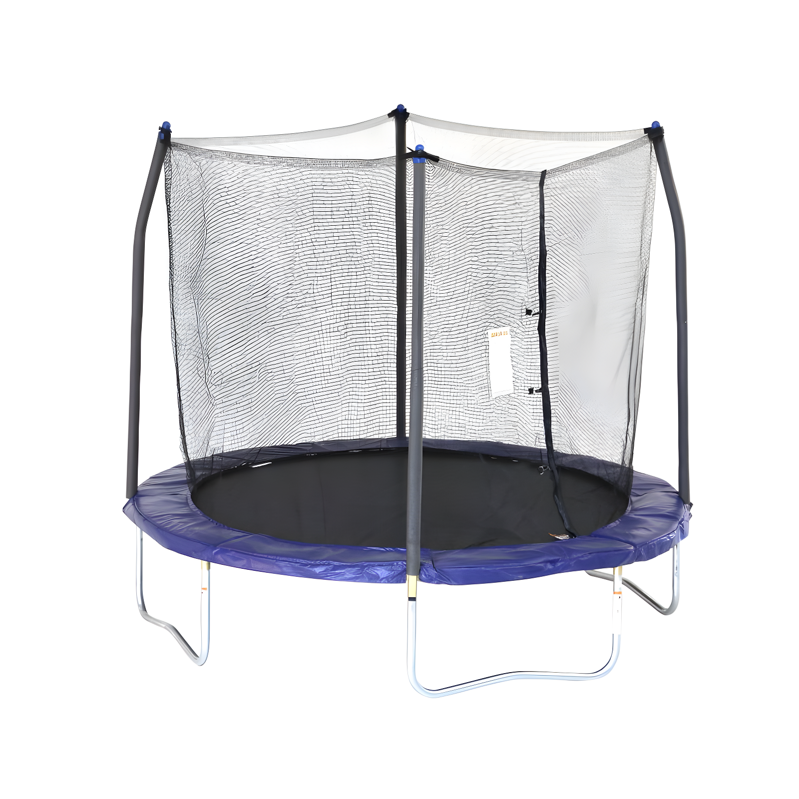 8-Foot Blue Round Trampoline with Safety Enclosure