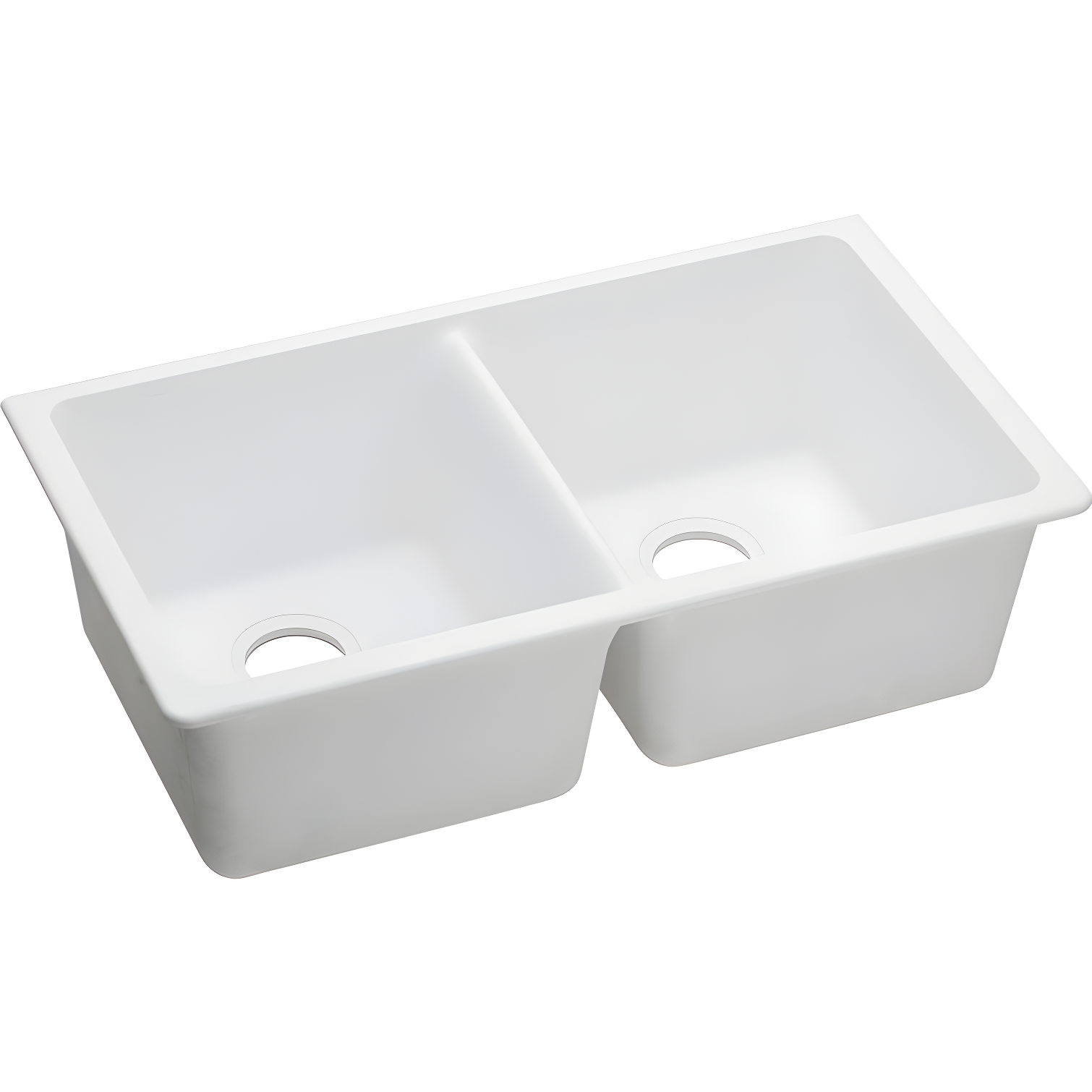 White Quartz Double Basin Undermount Kitchen Sink