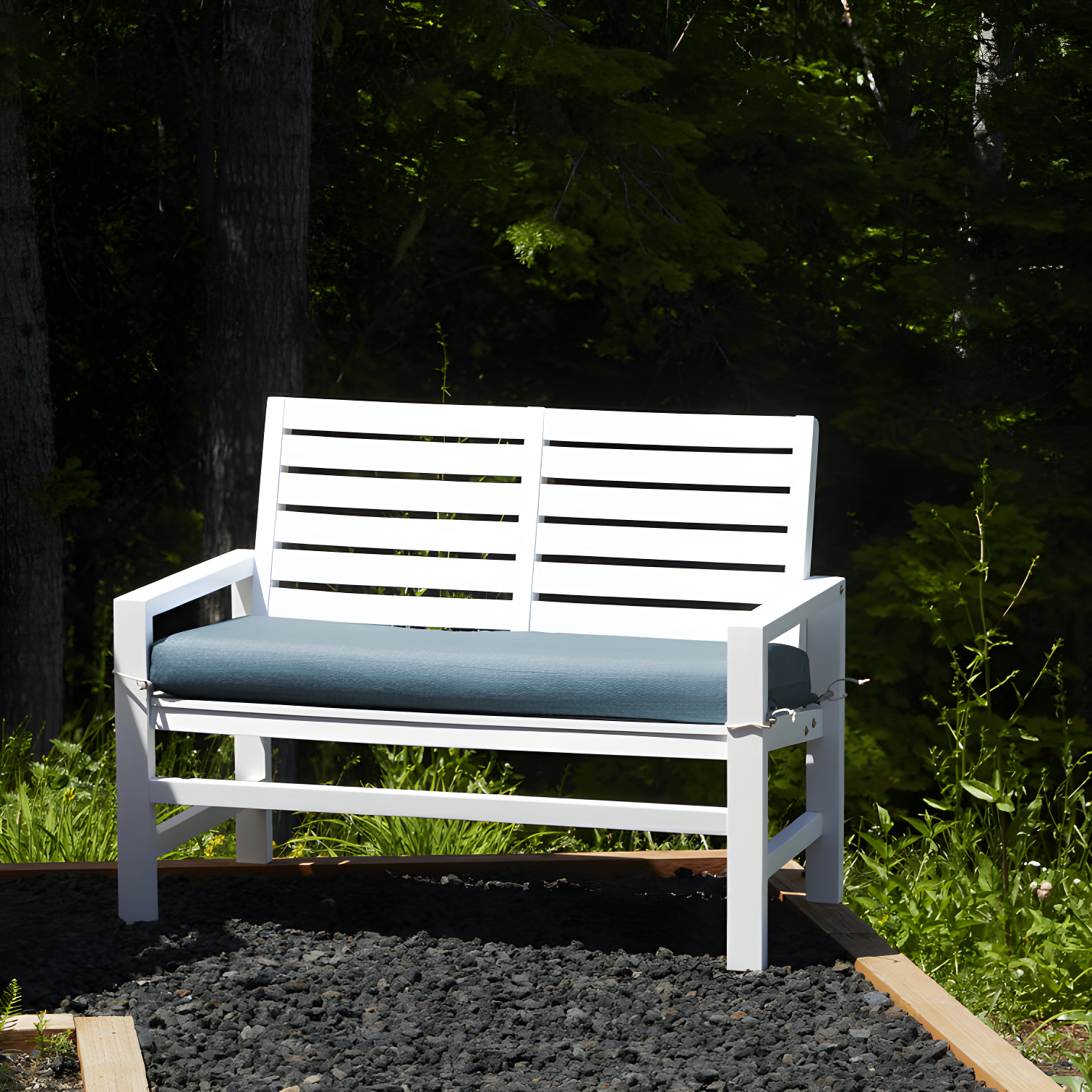 Blue Shadow Water-Resistant 59" Outdoor Bench Cushion