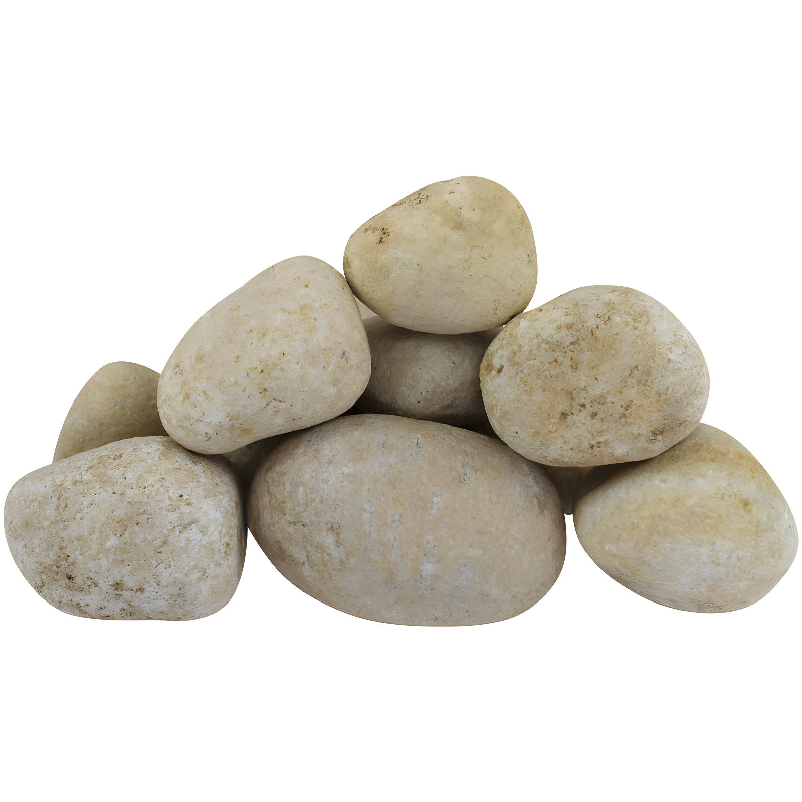 Off-White Polished Creek Stone River Rocks, 3-5 Inches, 30 lbs