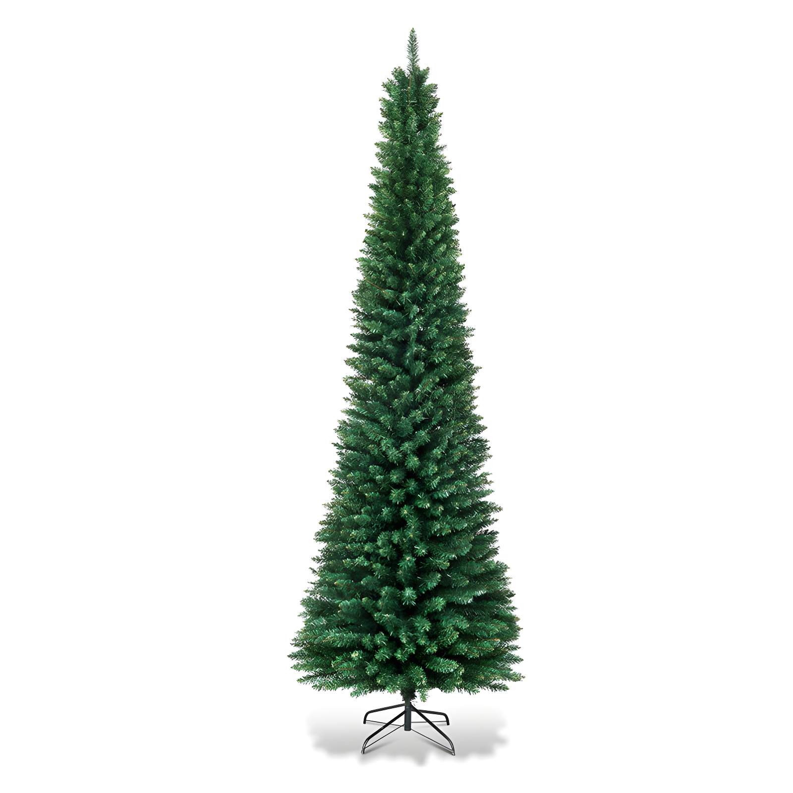 Slim Green PVC Outdoor Christmas Tree with Lights, 6ft