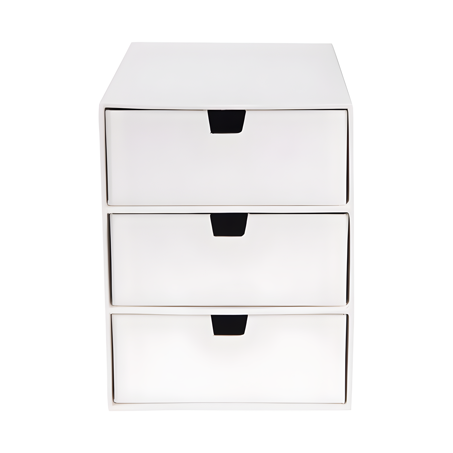 White 3-Drawer Stackable Fiberboard Desk Organizer