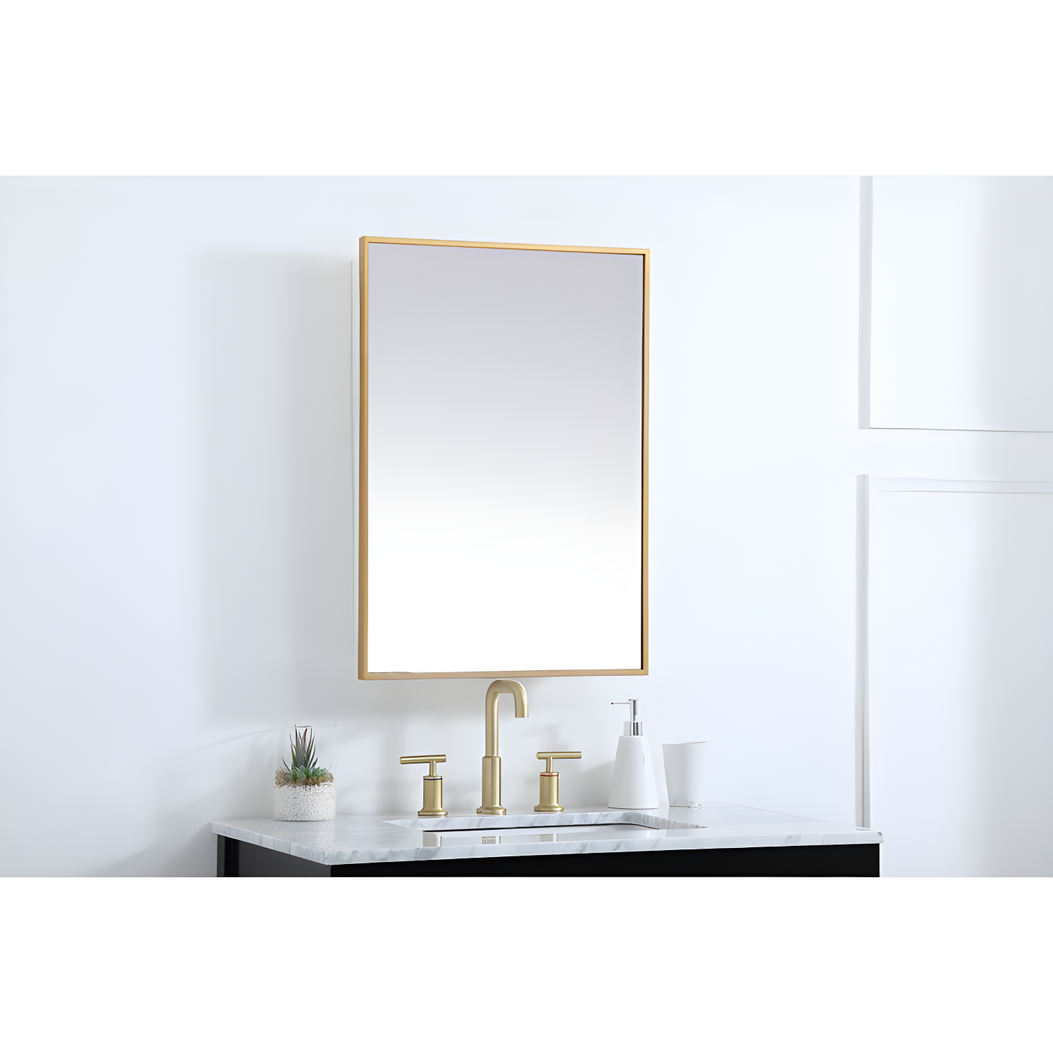 Wyn 28'' H x 20'' W Brass Framed Medicine Cabinet Mirror