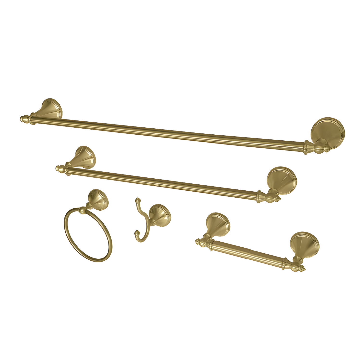 Brushed Brass 5-Piece Bathroom Accessory Set