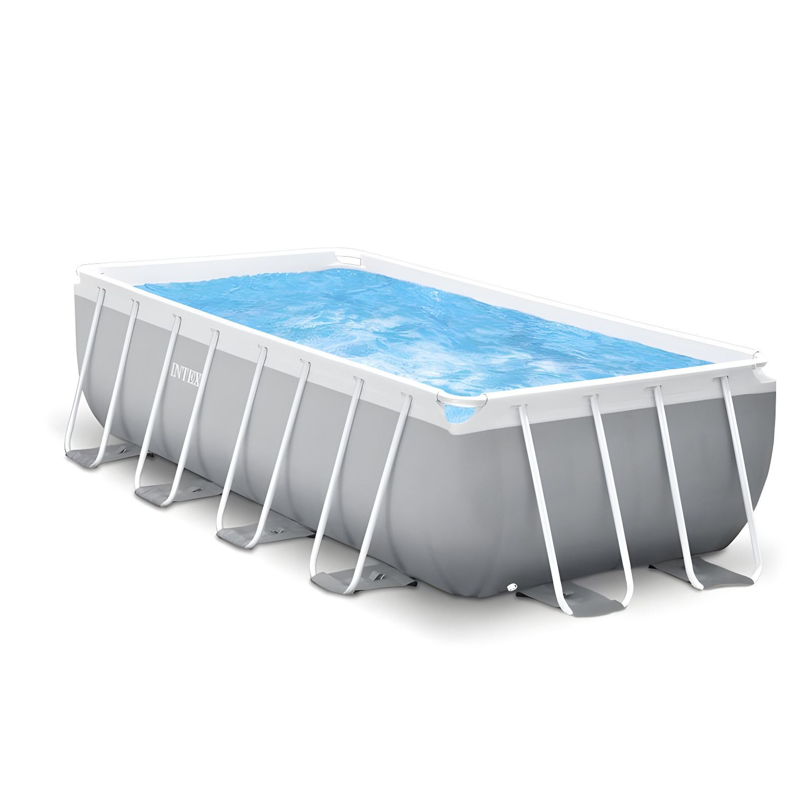 Intex 16ft x 8ft x 42in Gray Rectangular Above Ground Pool Set