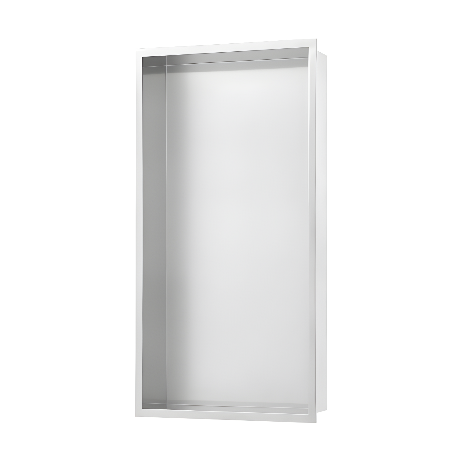 Voltaire 12" x 24" Matte Chrome Stainless Steel Wall Niche