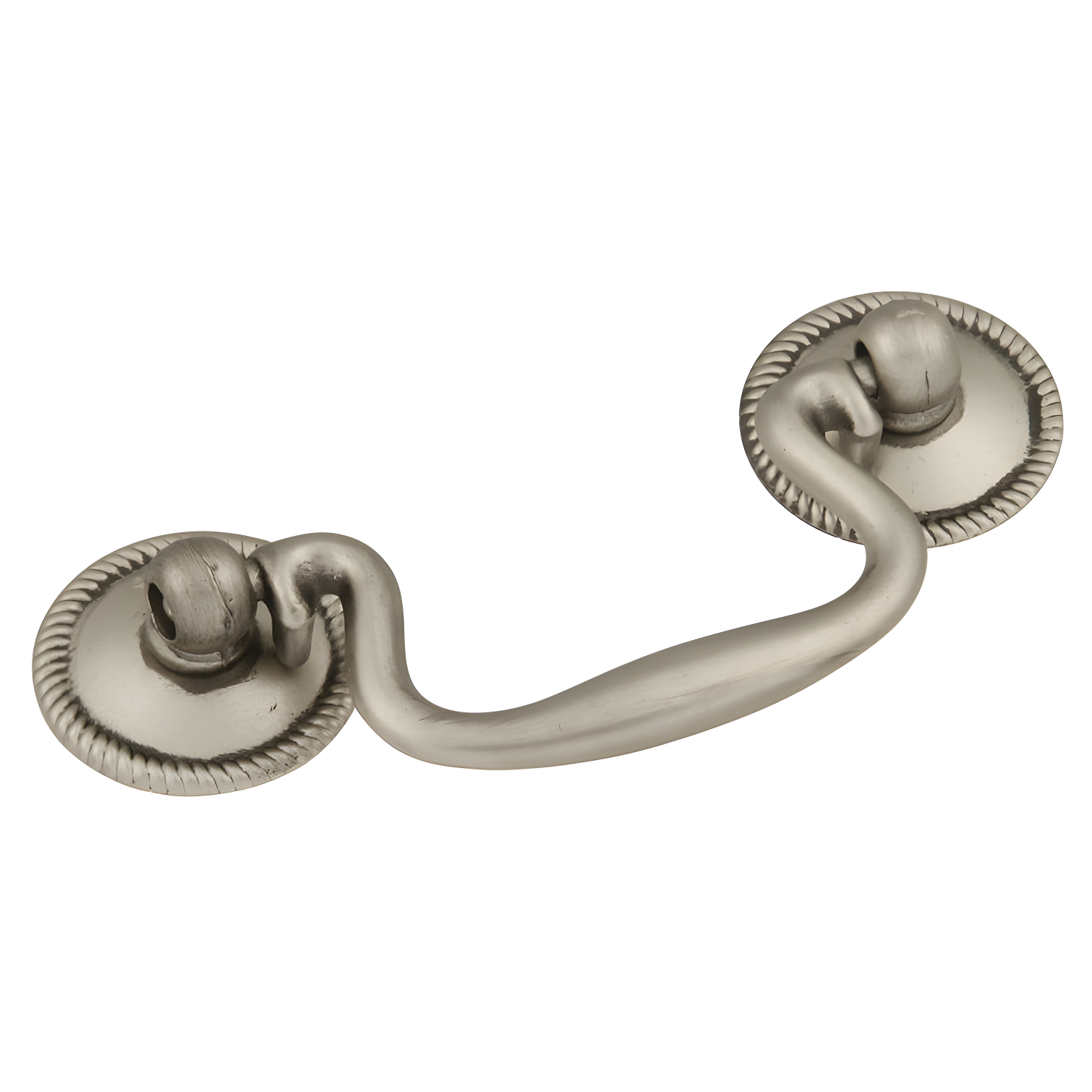 Silver Polished Traditional Drop Bail Handle with Mounting Hardware