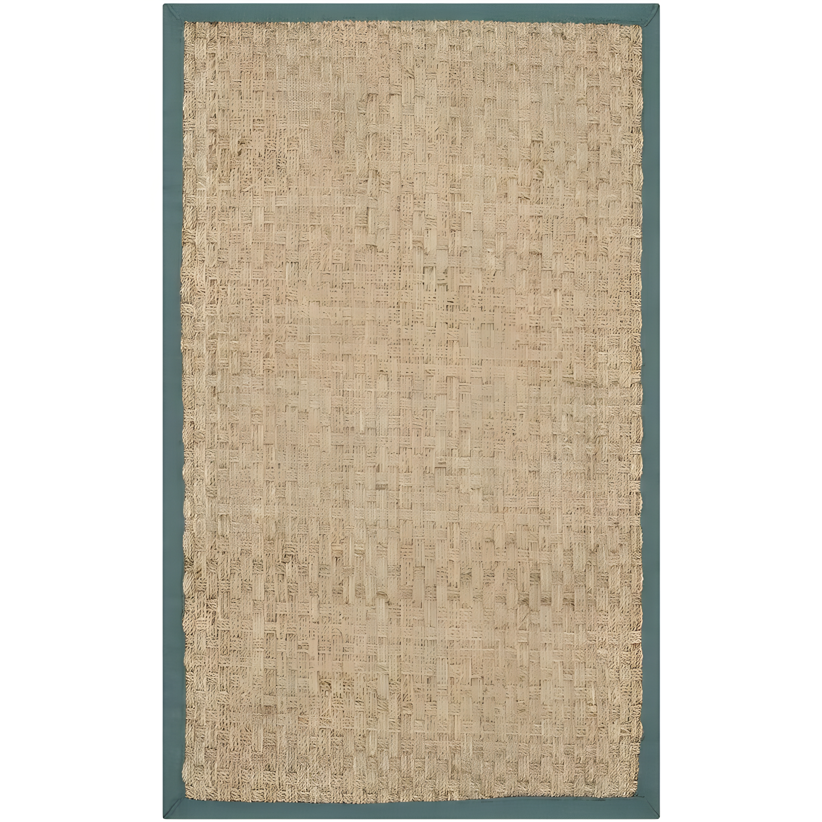 Natural Fiber Light Blue Border 2' x 3' Area Rug