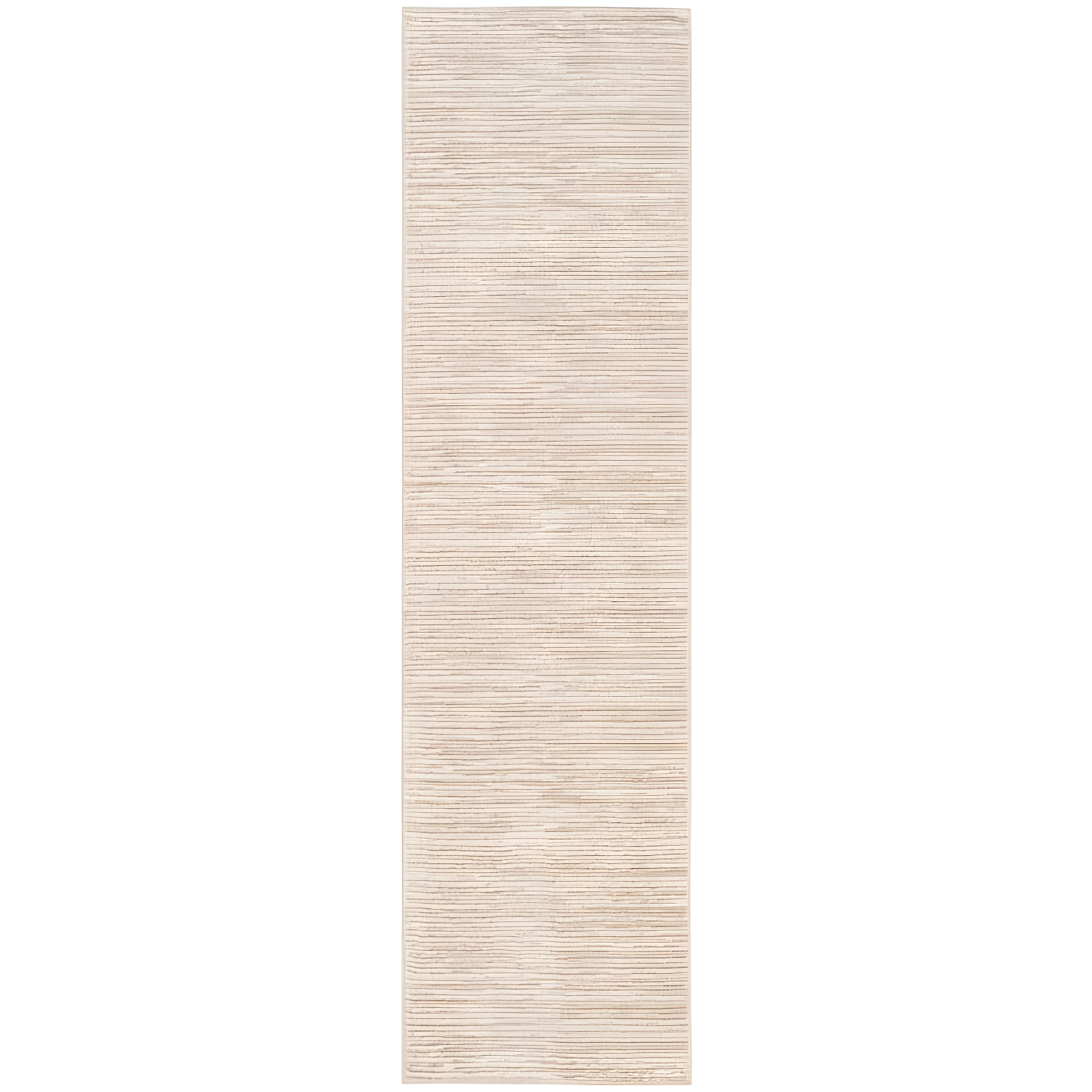 Elegant Cream 14' Modern Ombre Runner Rug - Easy Care Synthetic