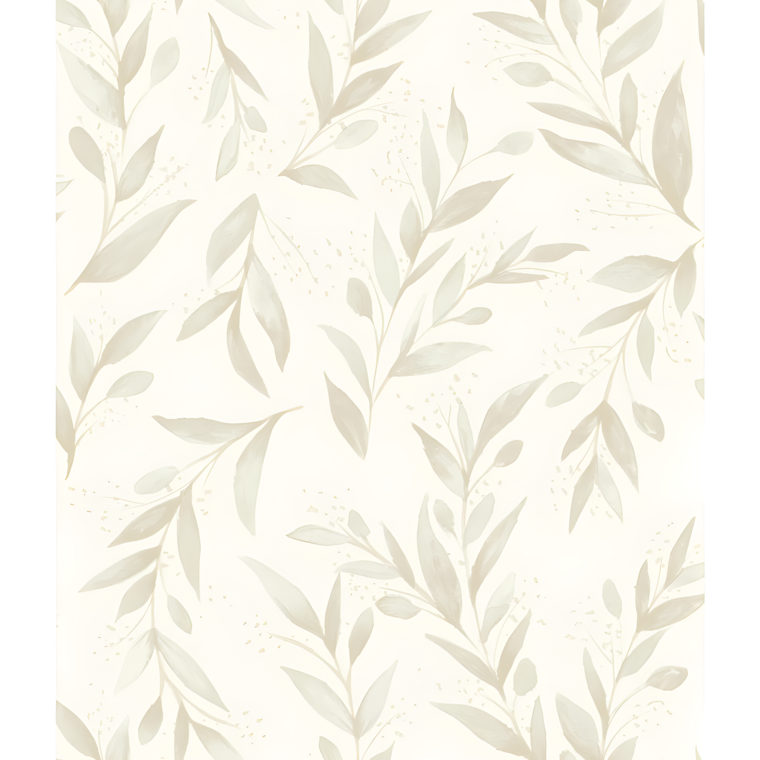 Beige Olive Branch Pre-pasted Removable Wallpaper