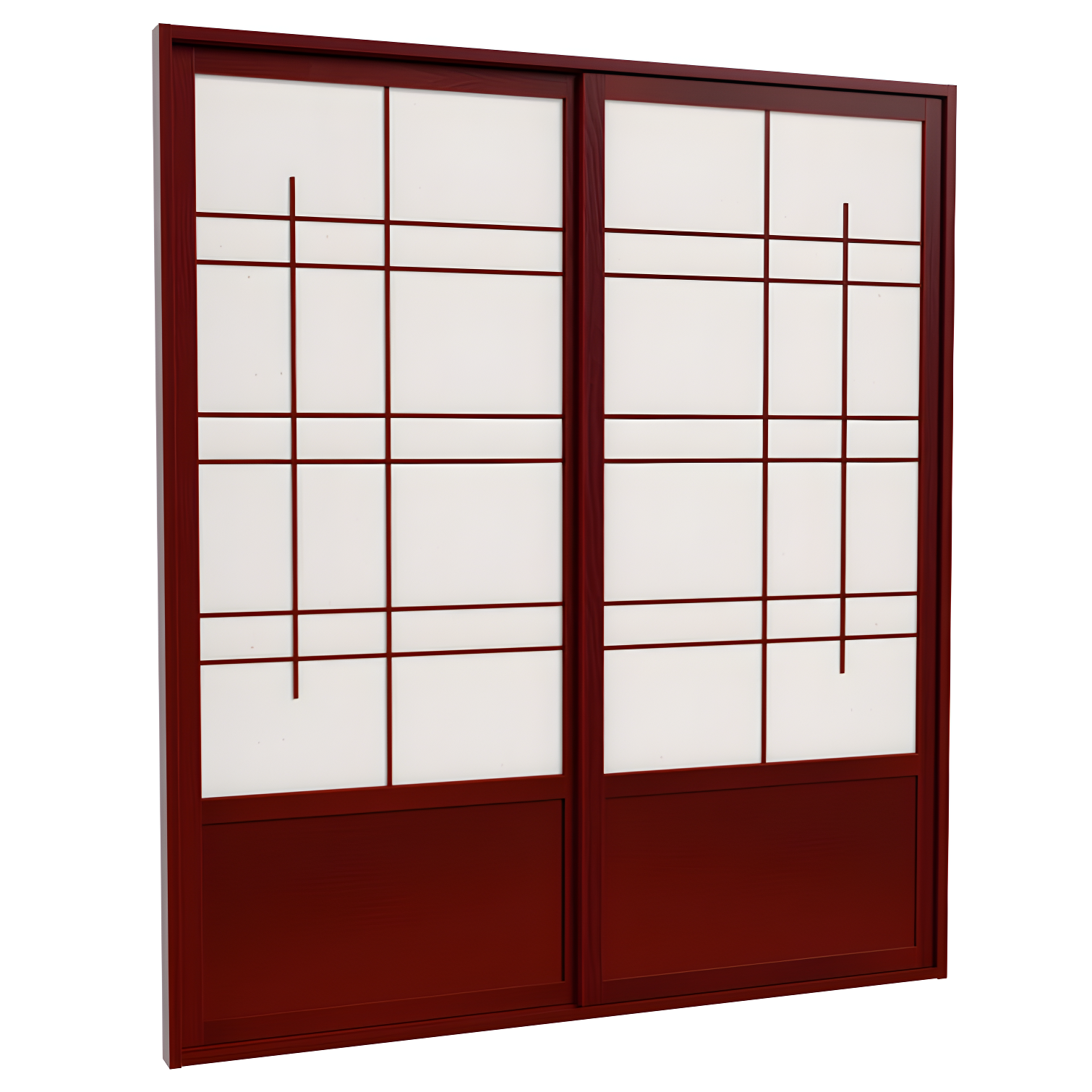 83" x 73.5" Rosewood and Rice Paper Shoji Sliding Doors