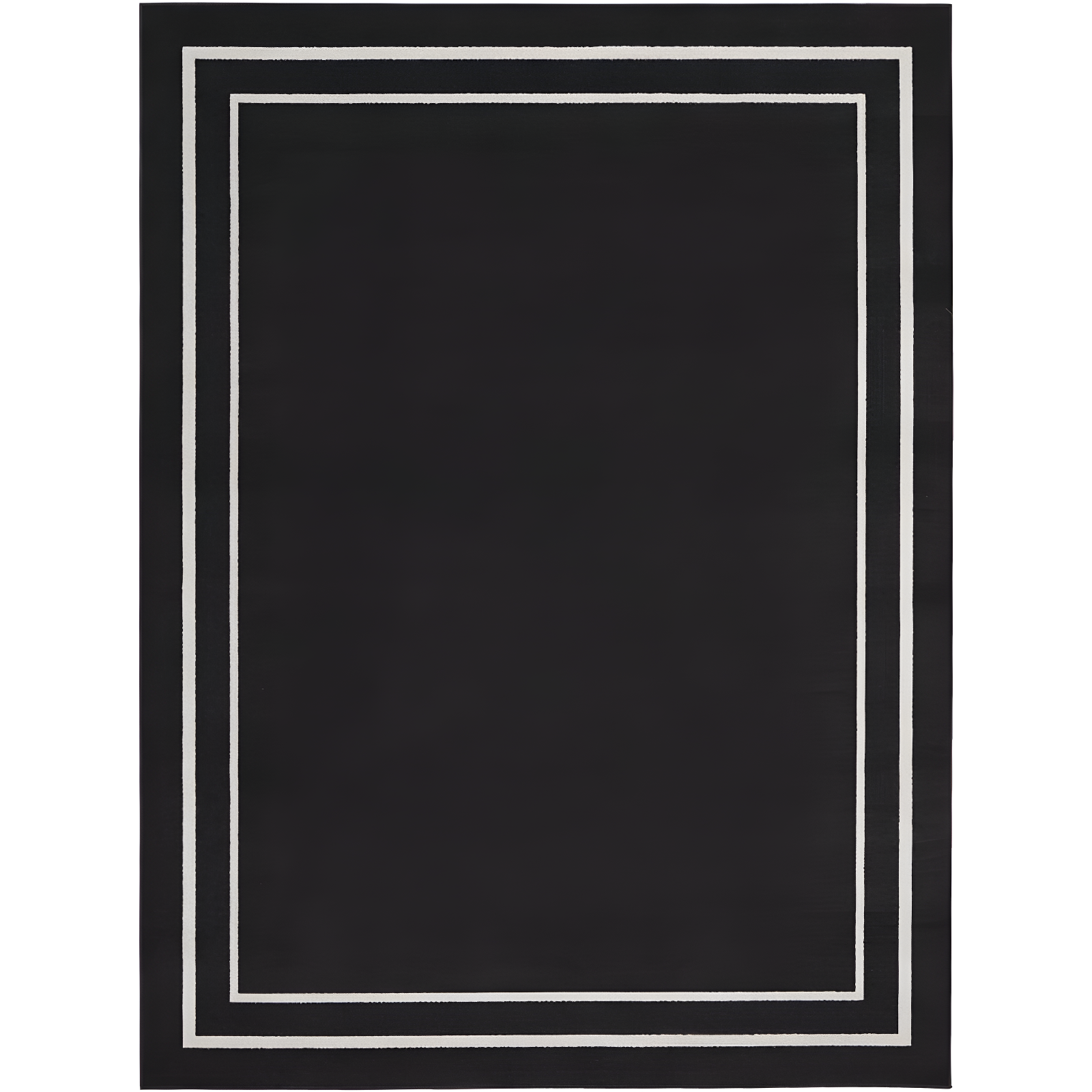 Reversible Black Ivory Synthetic 9' x 12' Area Rug