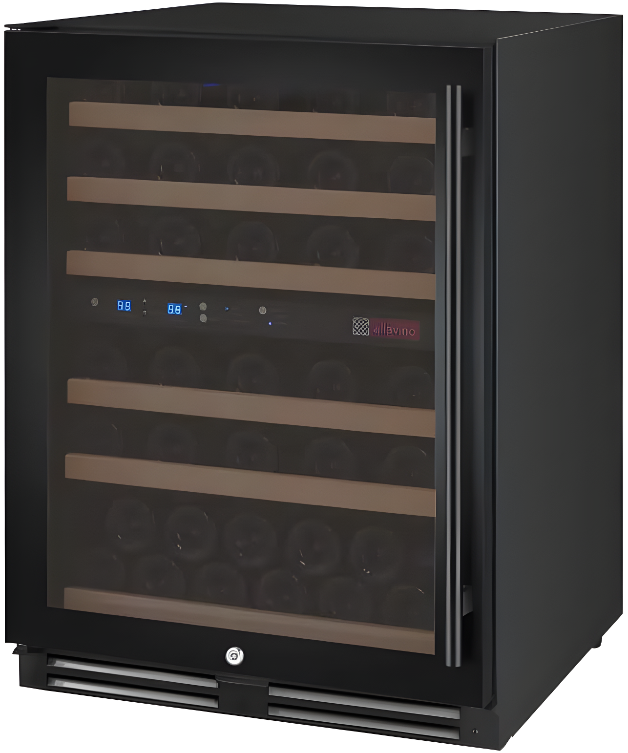 Allavino 24" Black Dual Zone Wine Refrigerator with Interior Lighting