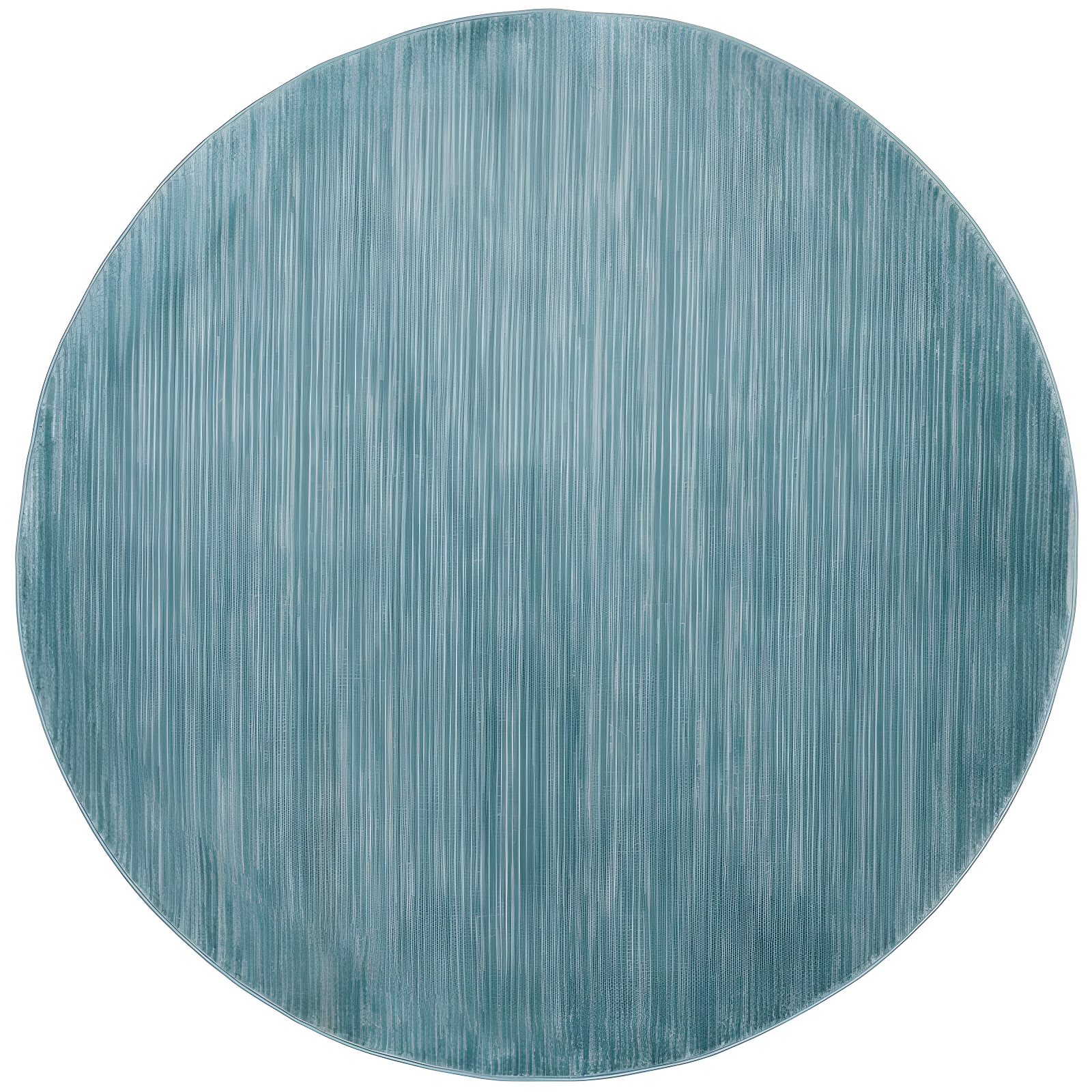 Aqua Abstract Round Synthetic 8' Area Rug