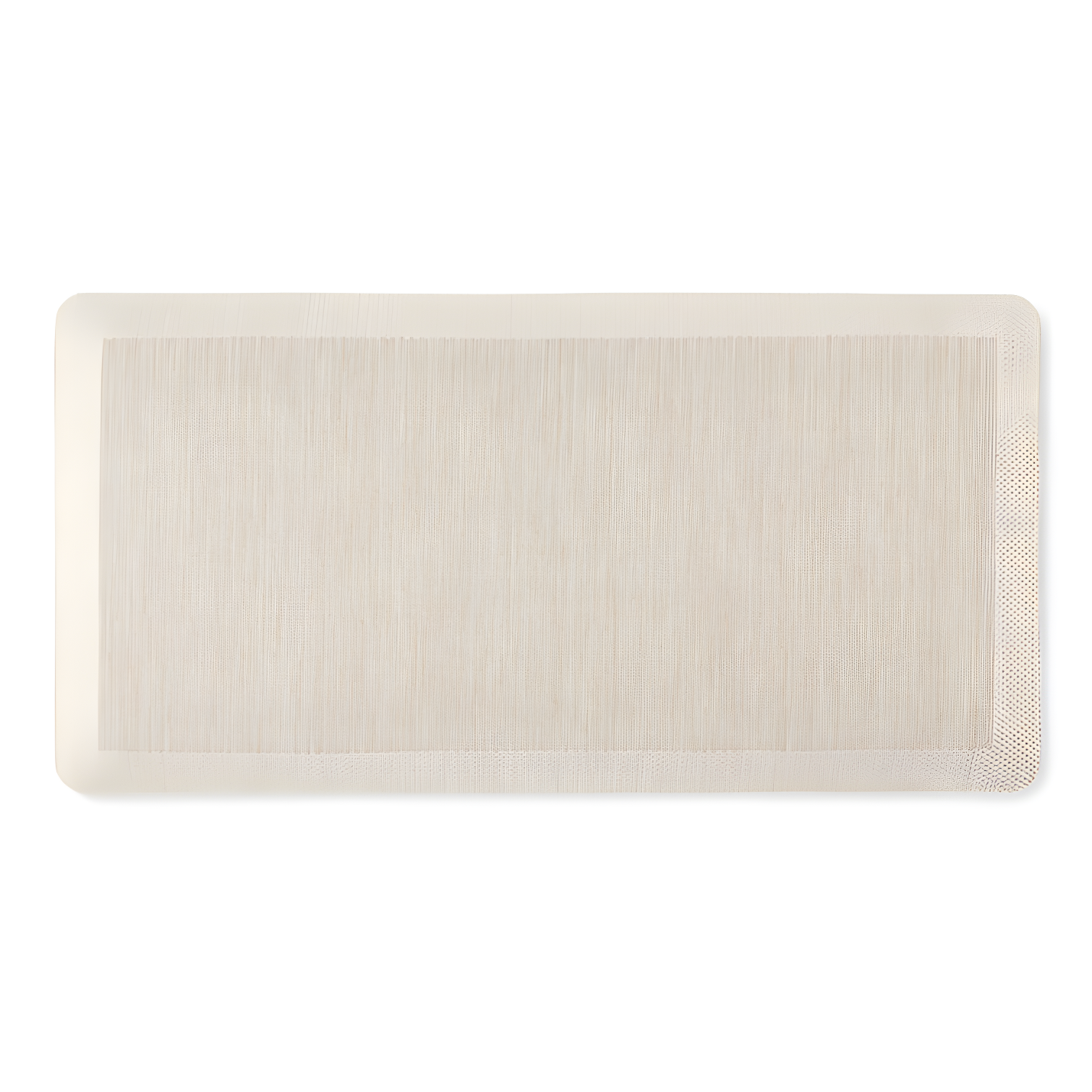 Beige Heathered Anti-Fatigue Kitchen Mat with Border