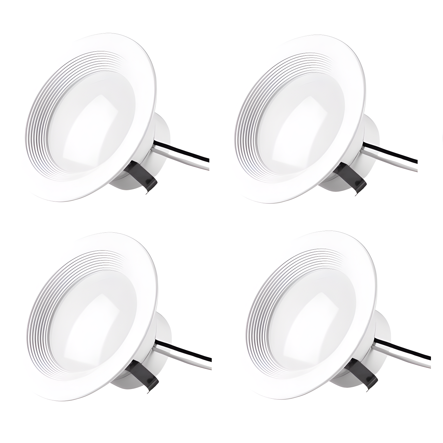 Matte White Aluminum 4'' Dimmable LED Recessed Lighting Kit