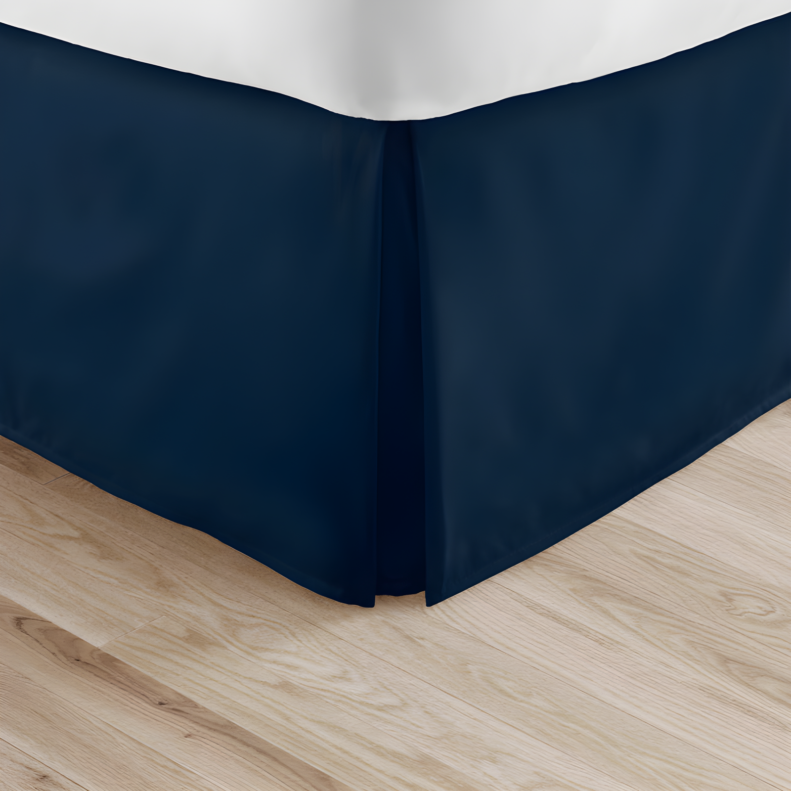 Navy and White Queen Cotton Polyester Bed Skirt