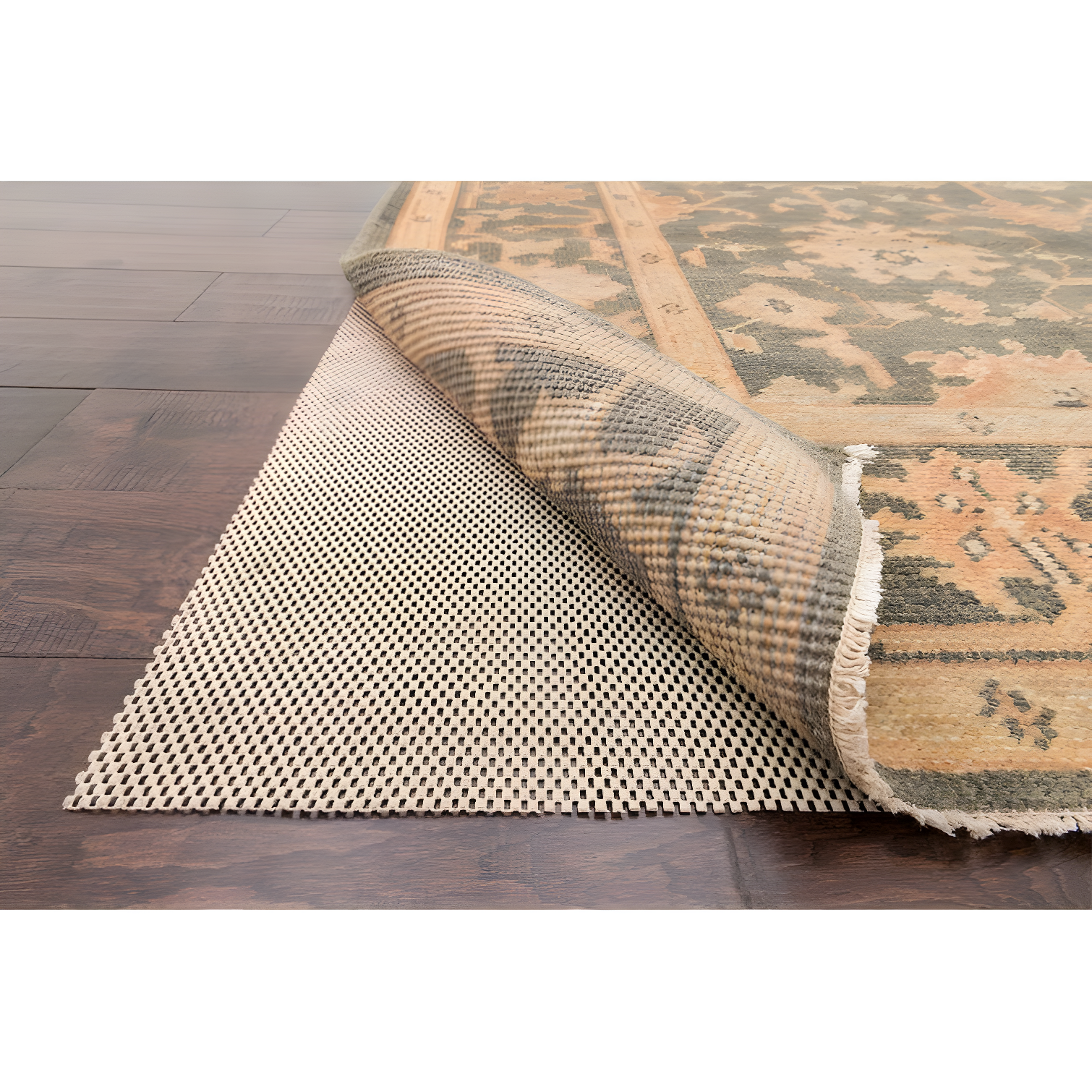 Beige Premium Grip Heavy Duty Rubber Rug Pad, 2' x 4'